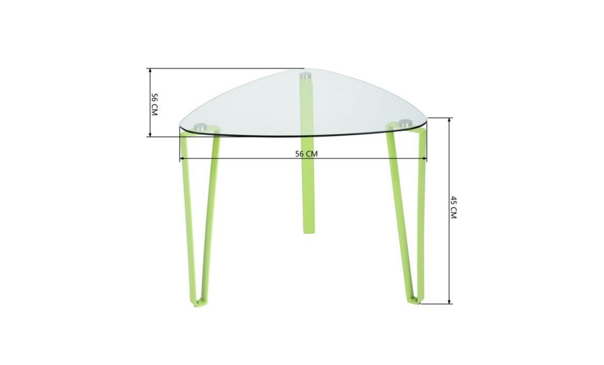 furnish 1 table basse avec plateau en verre transparent et pieds en métal pour le salon   bleu pas cher
