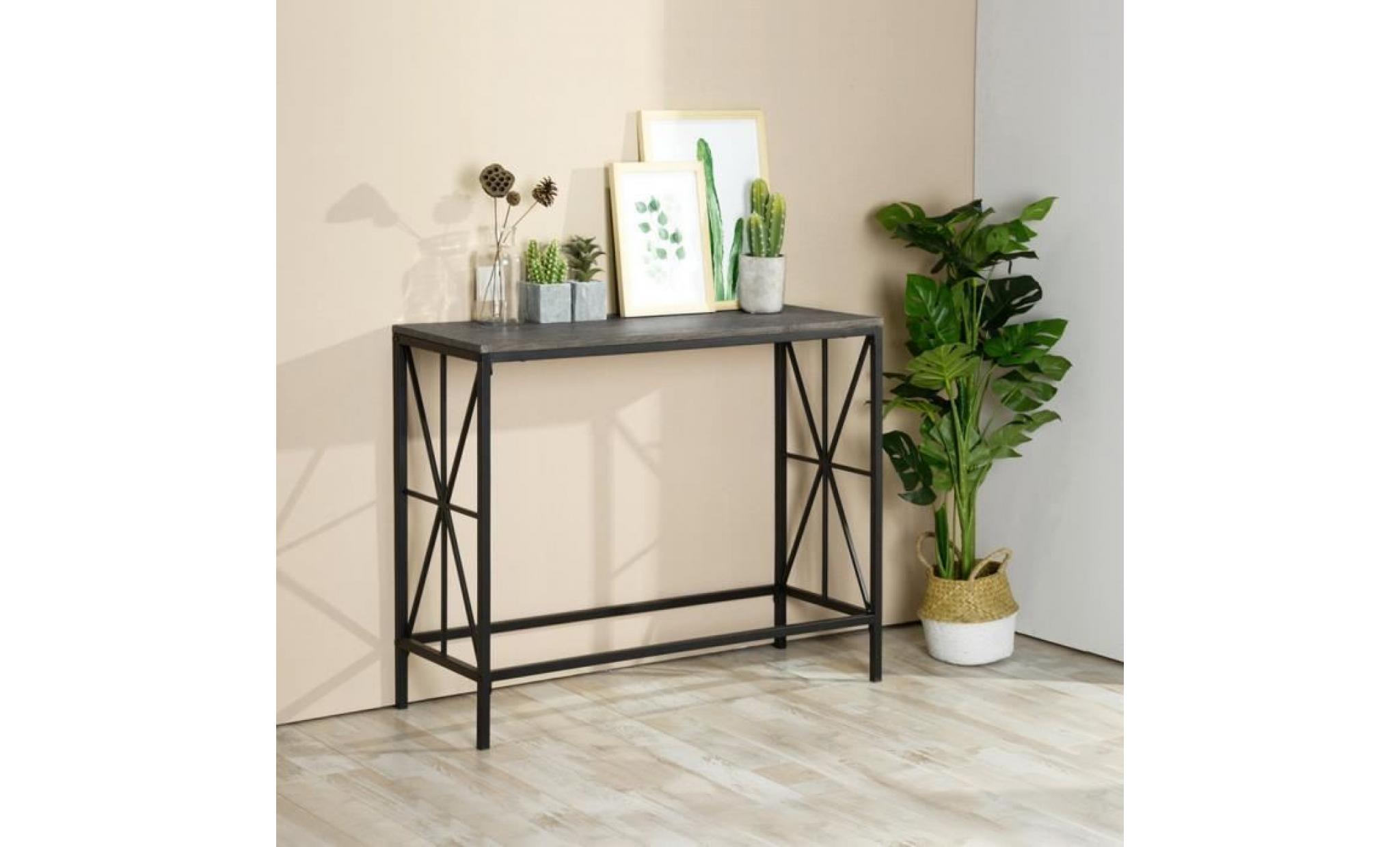 furnish 1 table de console en bois table d’appoint avec métal jambes table d'entrée, table de salon pour entrée/salon/chambre pas cher