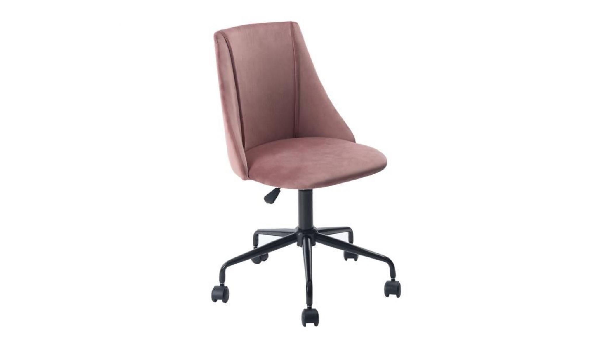 furnish 1 velvet office chair padded velvet foam seat with rotation height and casters,rose
