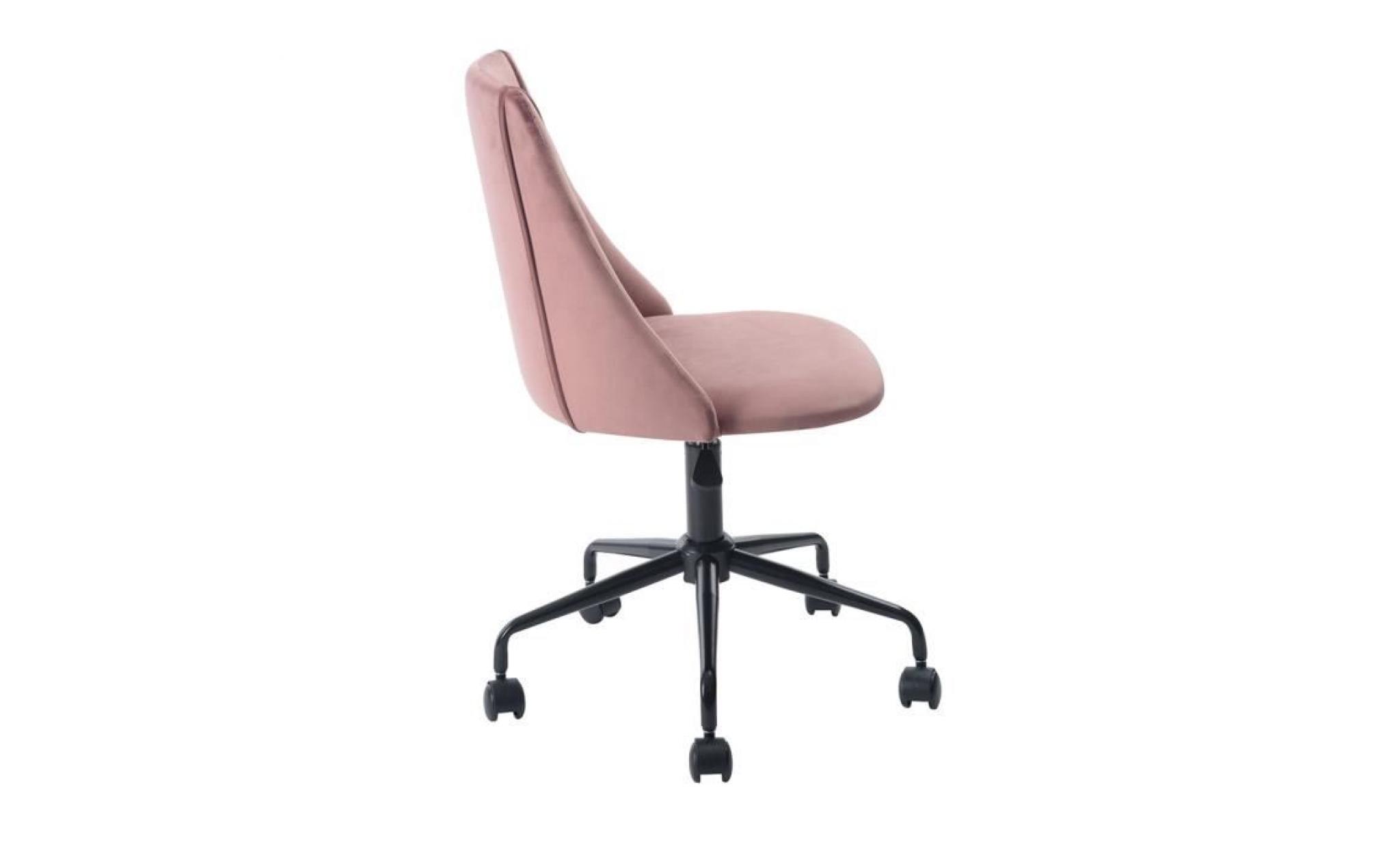 furnish 1 velvet office chair padded velvet foam seat with rotation height and casters,rose pas cher