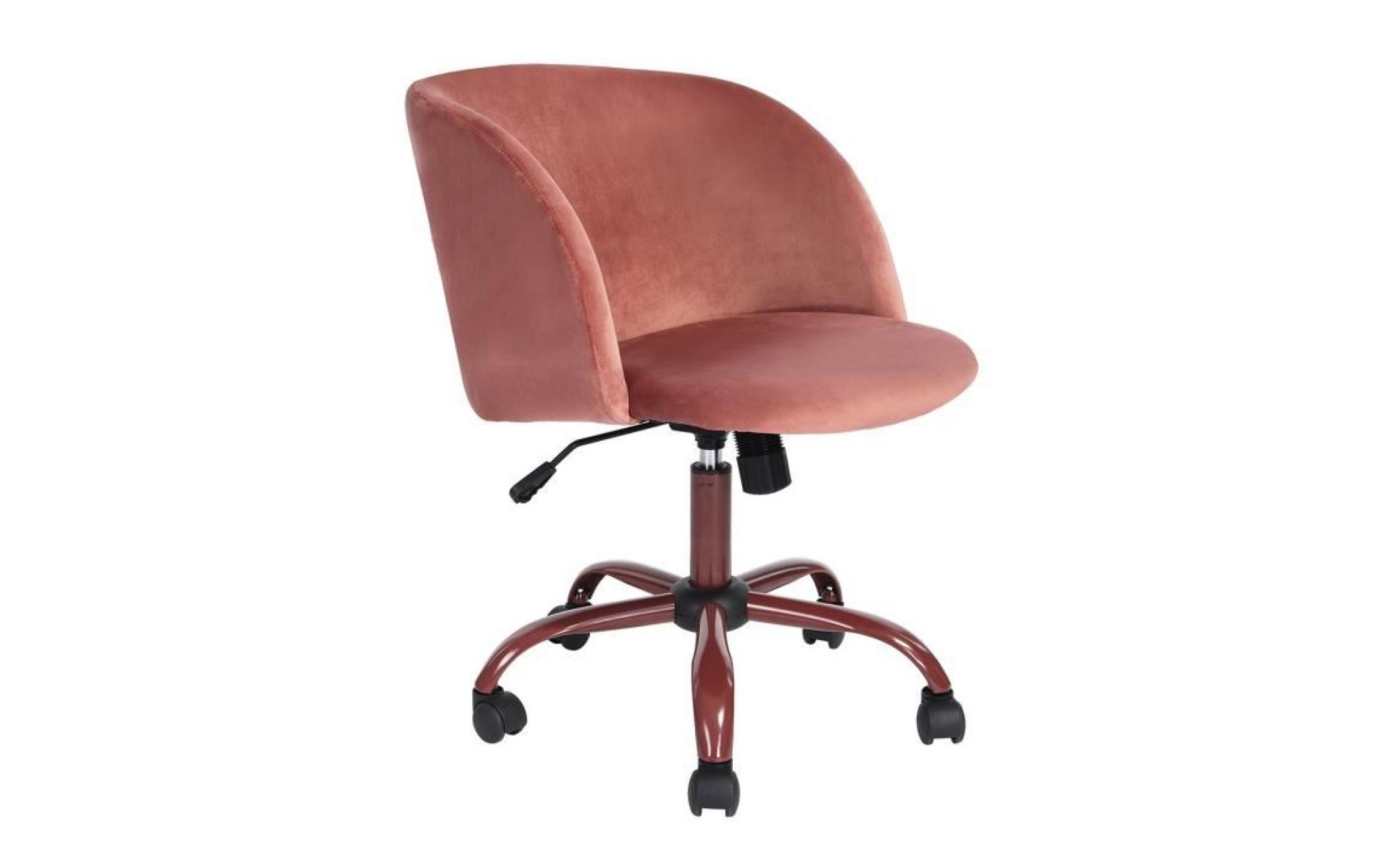 furnish1 fauteuil de bureau ergonomique avec accoudoir en velours et chaise de bureau ergonomique   rose