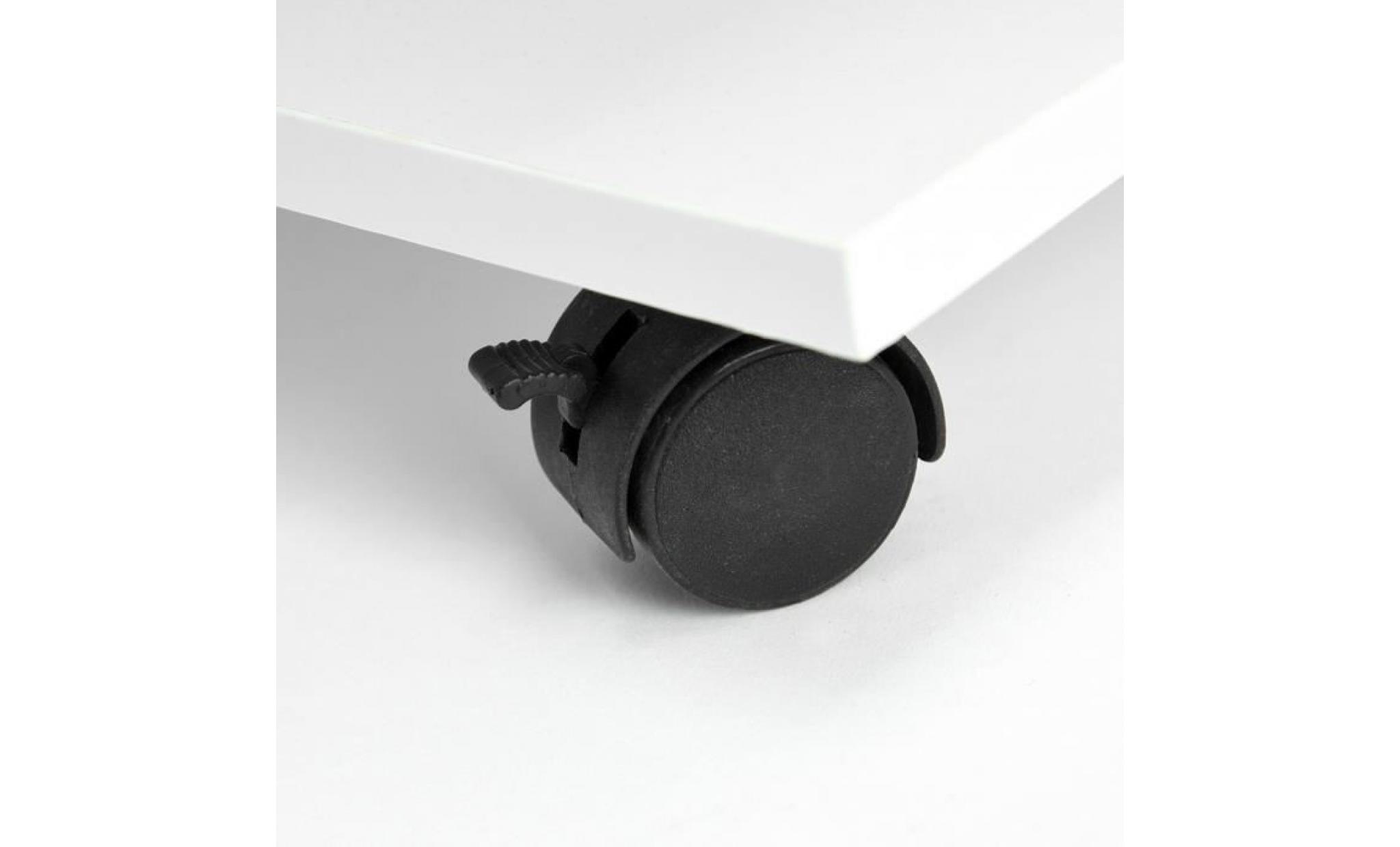 furnish1 multi fonction meuble télé tv table basse table d'appoint chevet de lit roulettes pivotantes à frein etagère tablettes rang pas cher