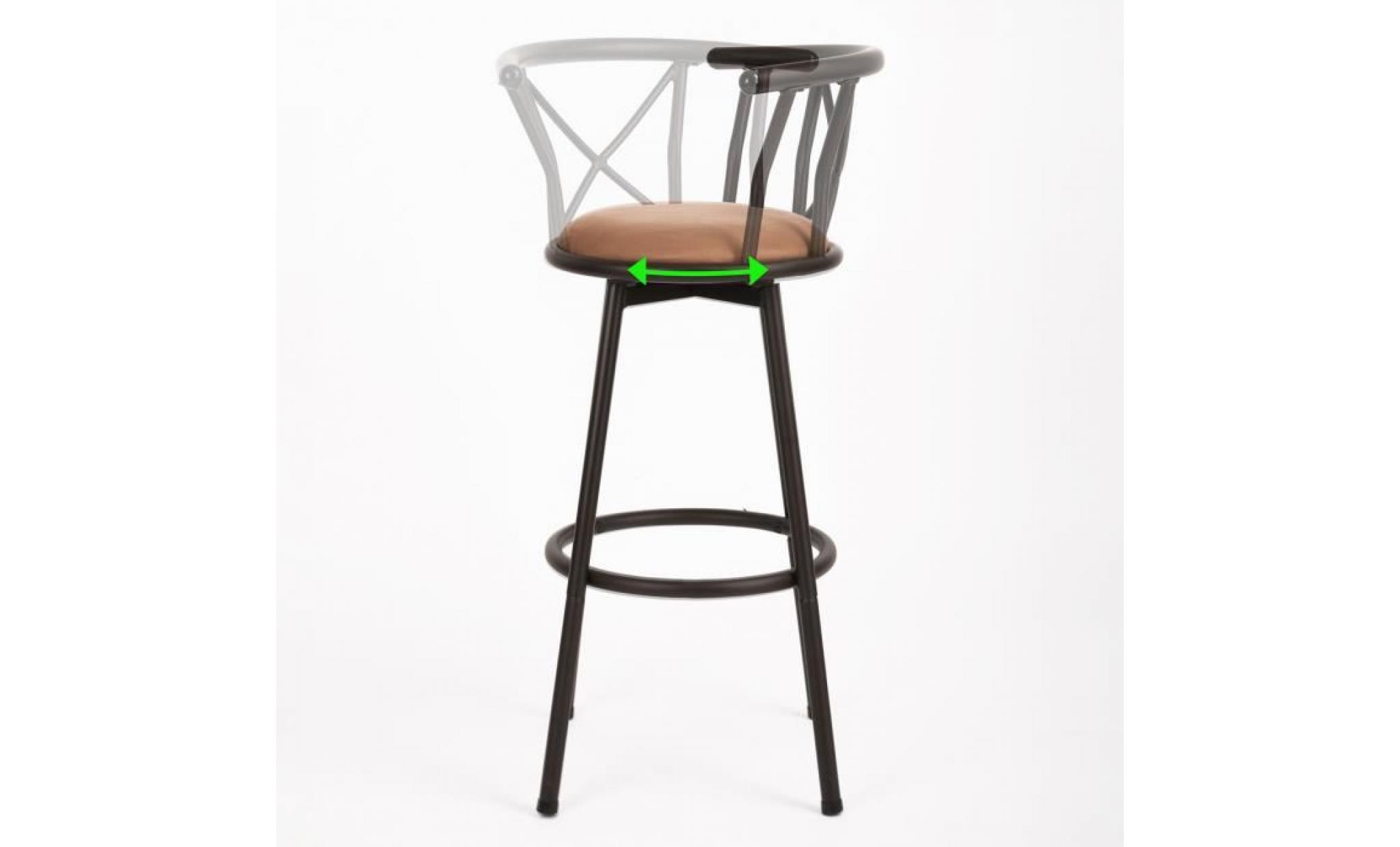 furniturer lot de 2 tabourets de bar cuisine scandinaves chaises de bar haute avec repose pieds design gris en bois et plastique pas cher