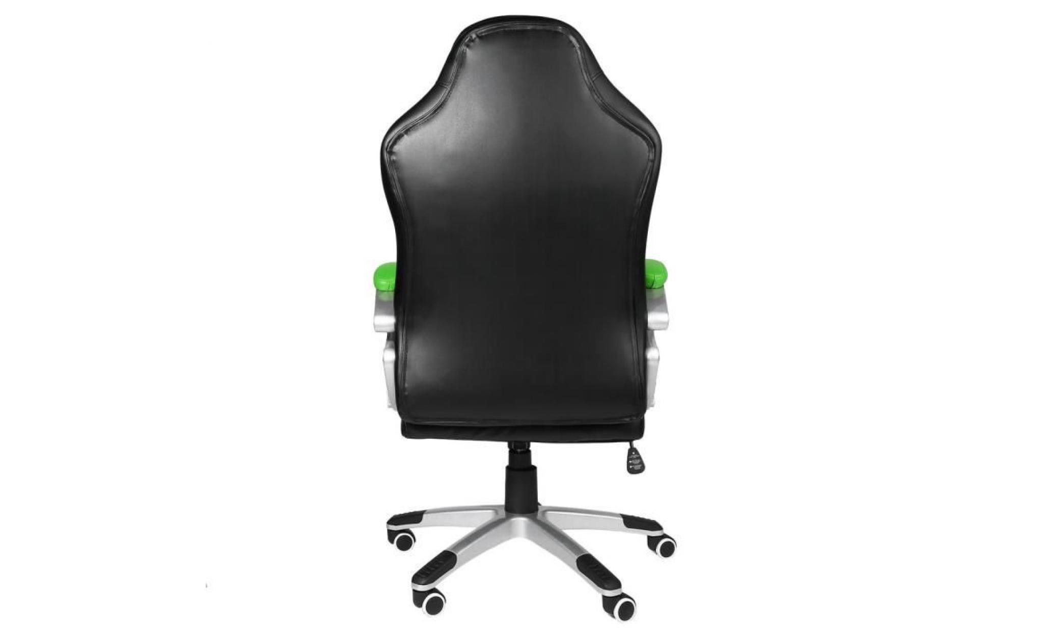 gamer fauteuil pivotante chaise de bureau en pu cuir hauteur réglable ergonomique pas cher