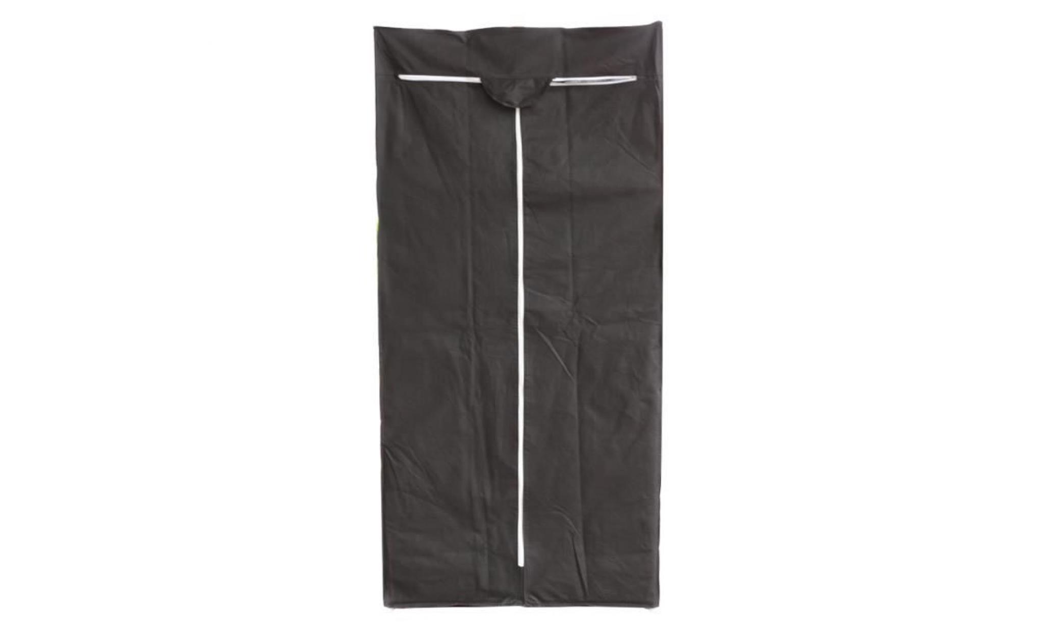 garde robe armoire de vetement noir 70x45x157cm en tissu non tissé