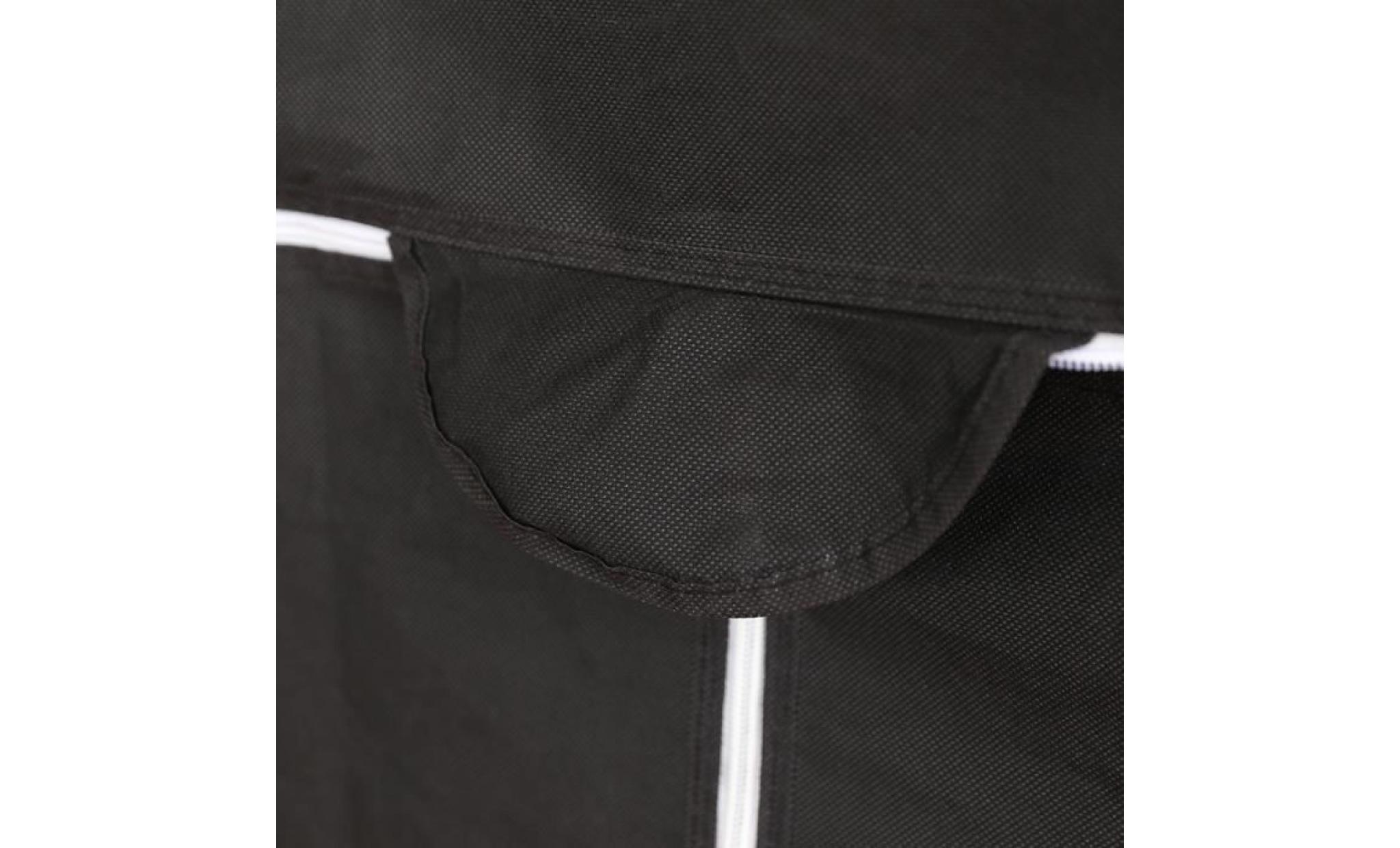 garde robe armoire de vetement noir 70x45x157cm en tissu non tissé pas cher
