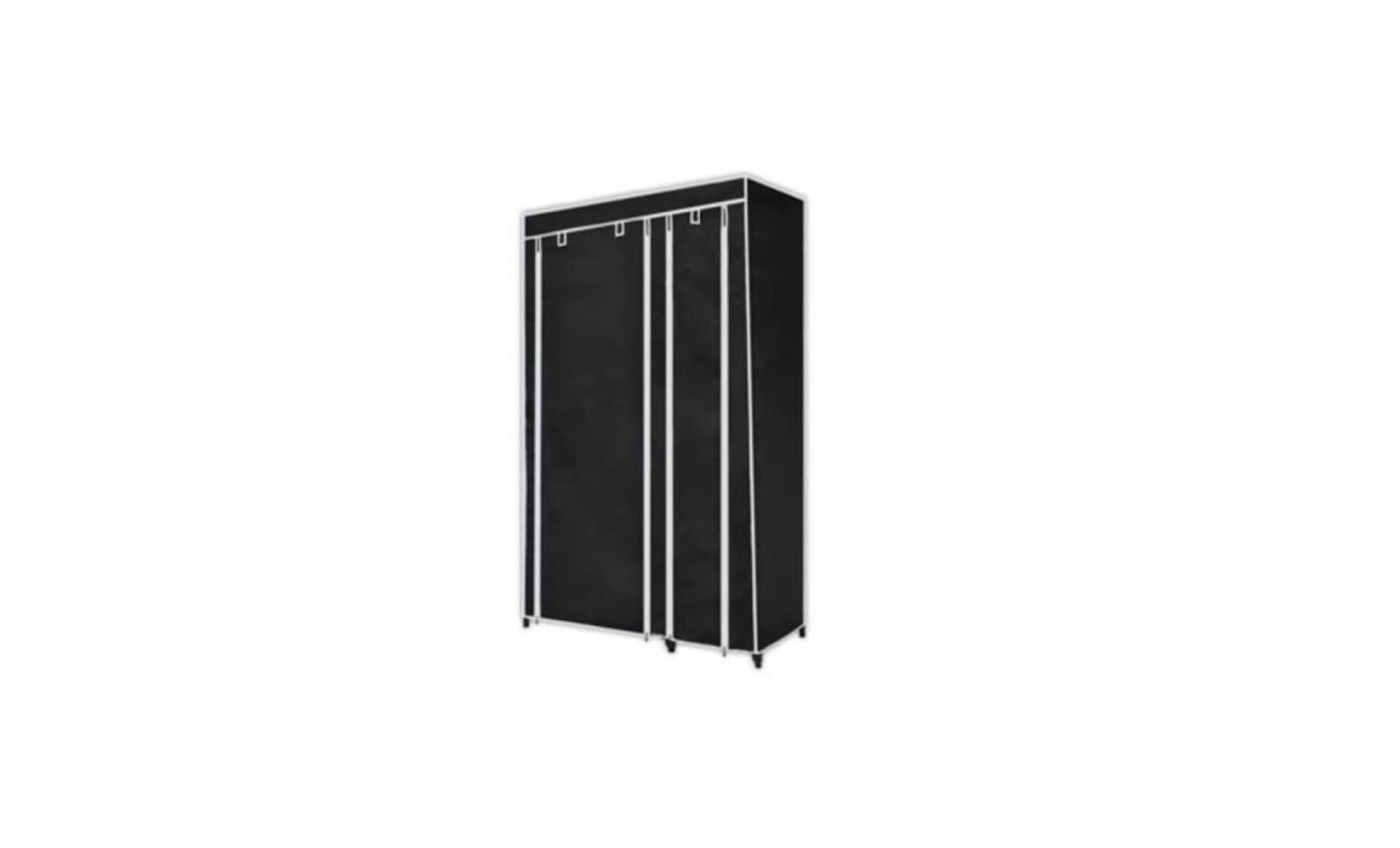 garde robe pliable noir armoire de chambre contemporain armoire penderie 110 x 45 x 175 cm pas cher