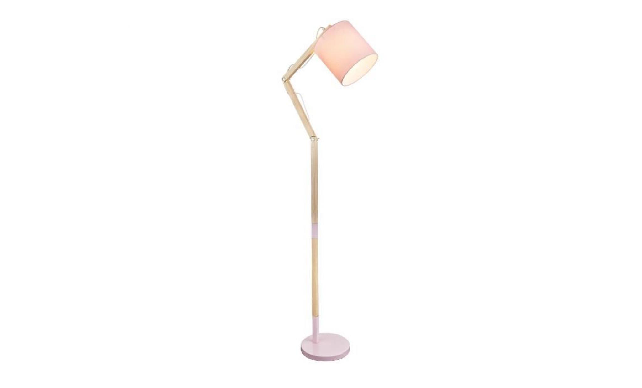 globo lighting lampadaire métal rose vif   h 160 cm    abat jour rose vif