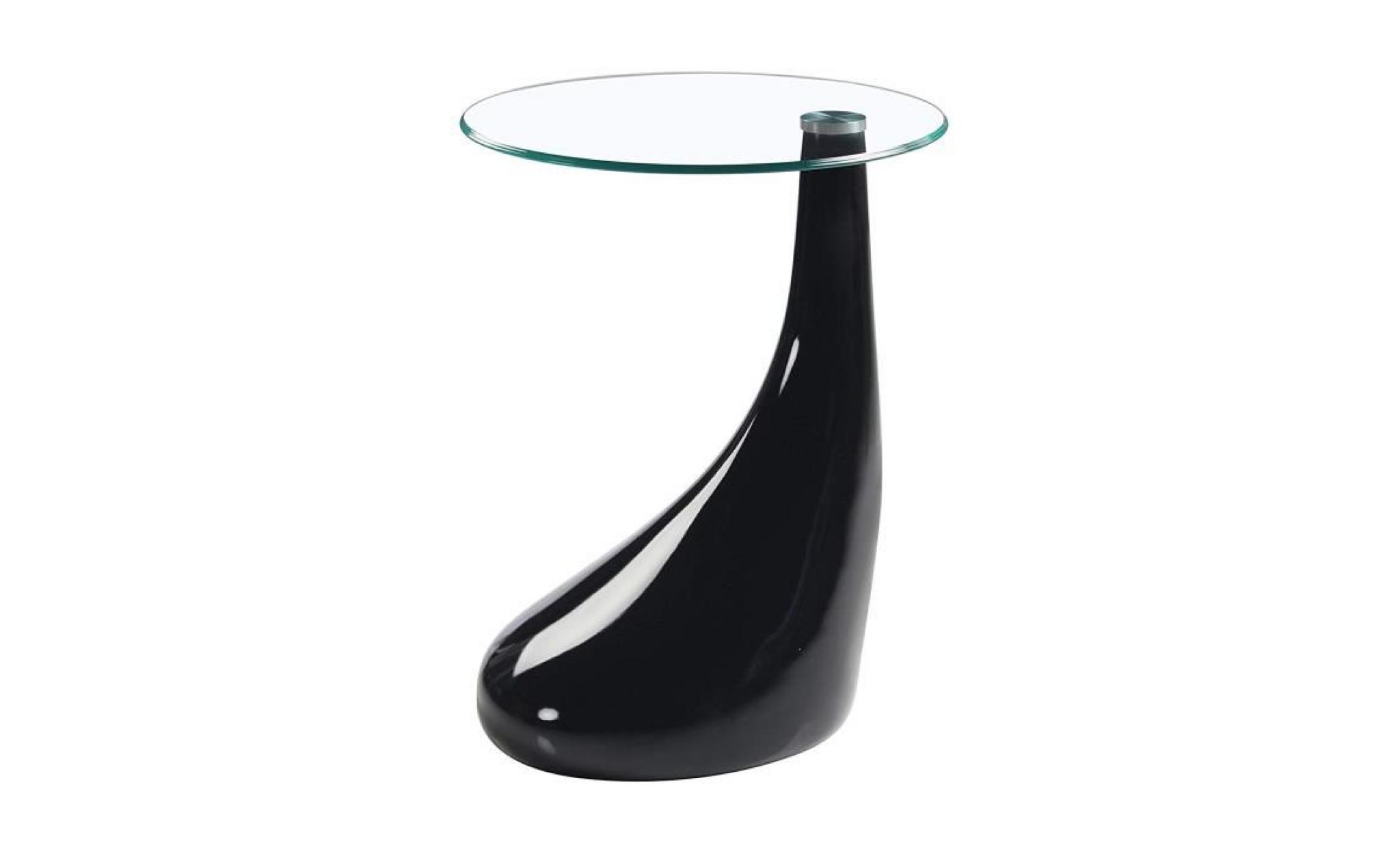 goldfan table basse en verre table d'extrémité ronde noir brillant design moderne