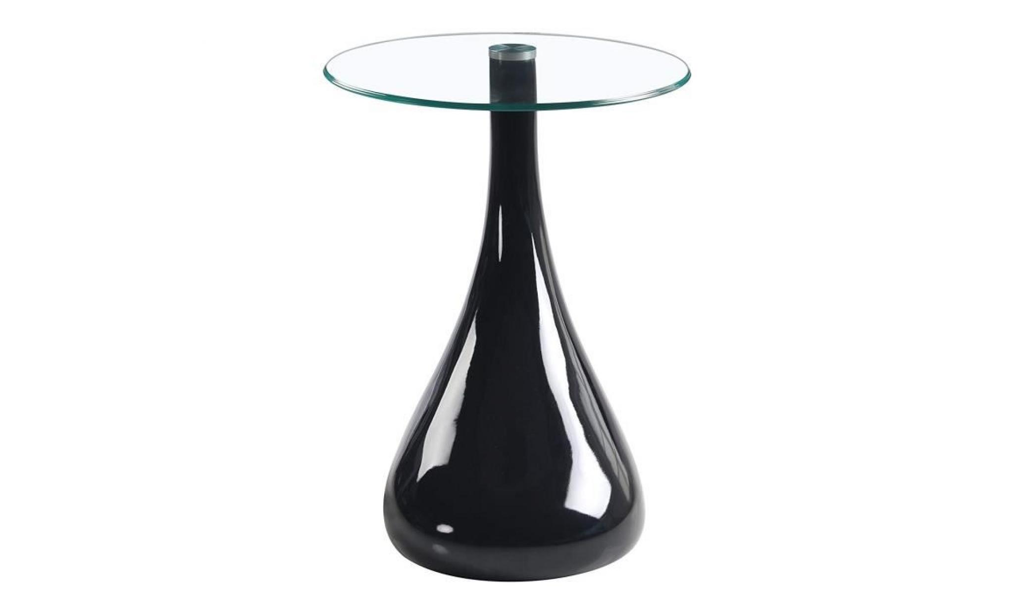 goldfan table basse en verre table d'extrémité ronde noir brillant design moderne pas cher