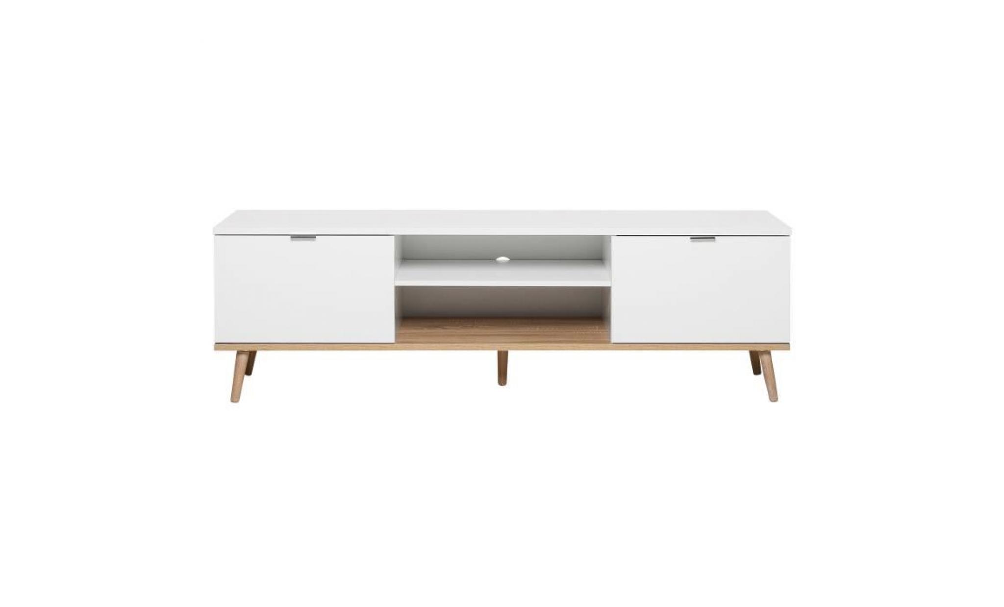 gÖteborg meuble tv scandinave blanc   l 160 cm pas cher