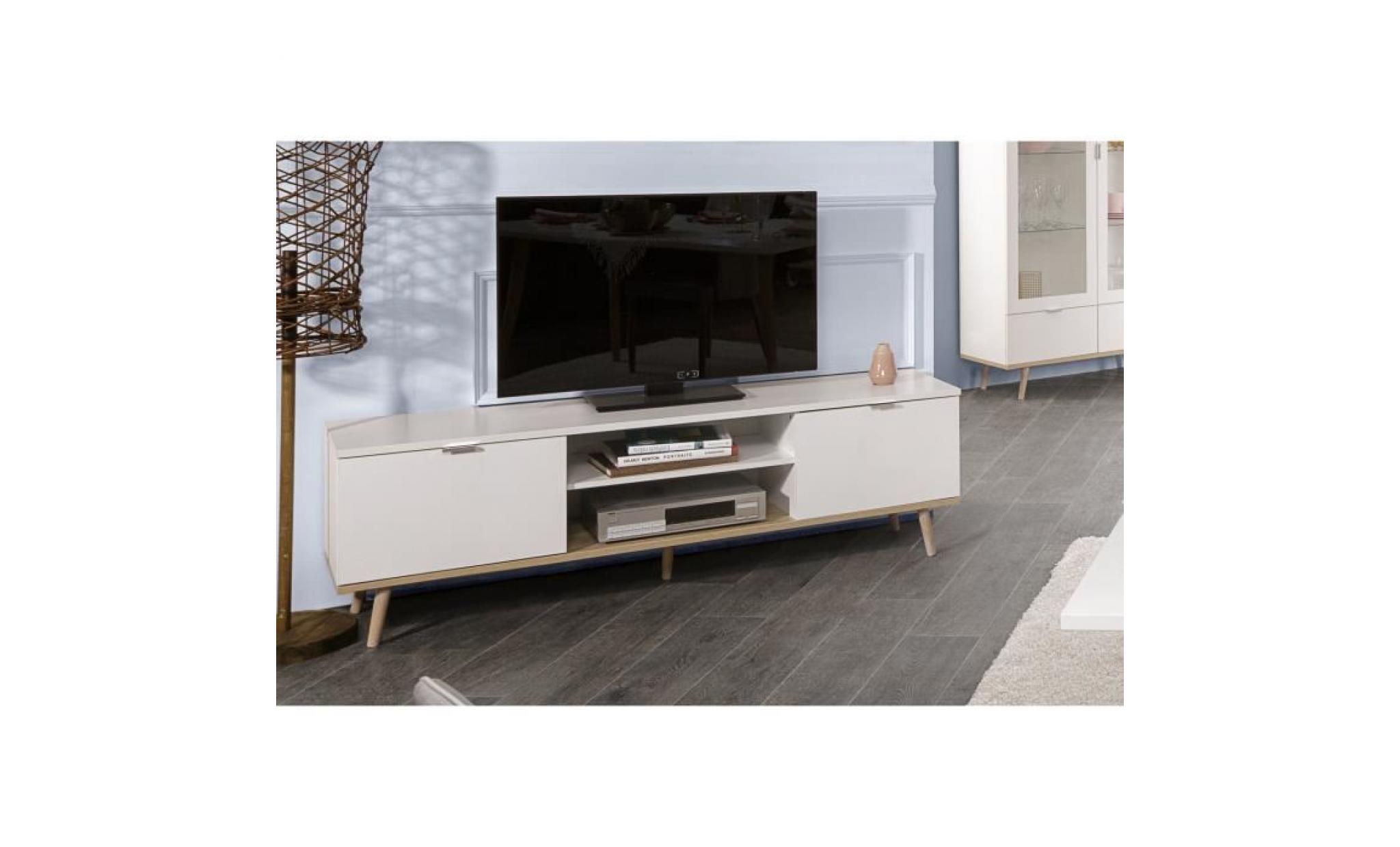 gÖteborg meuble tv scandinave blanc   l 160 cm pas cher