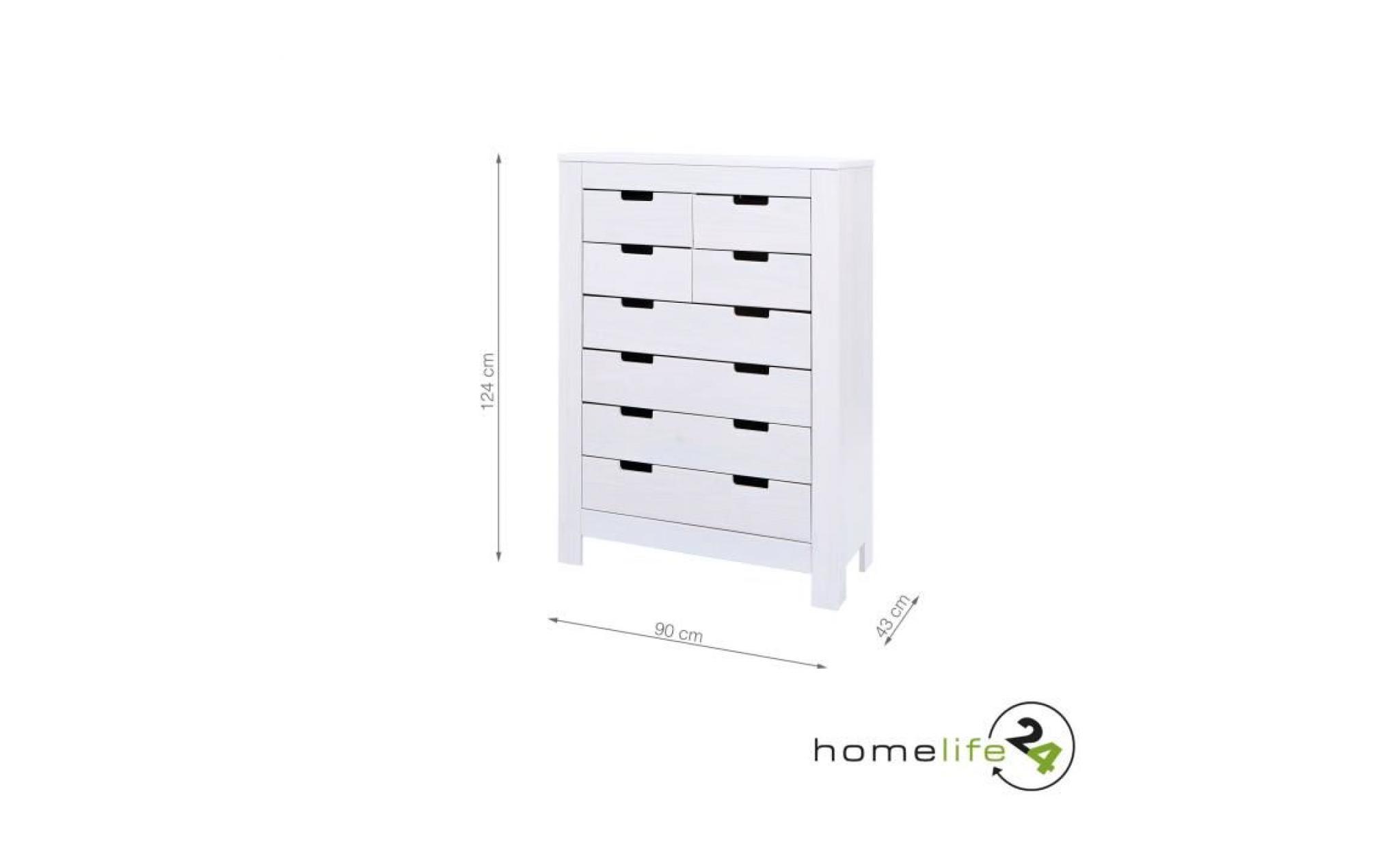 grande commode 8 tiroirs, commode en pin massif, commode chambre blanche, commode chiffonnier, armoire commode, meuble en pin pas cher