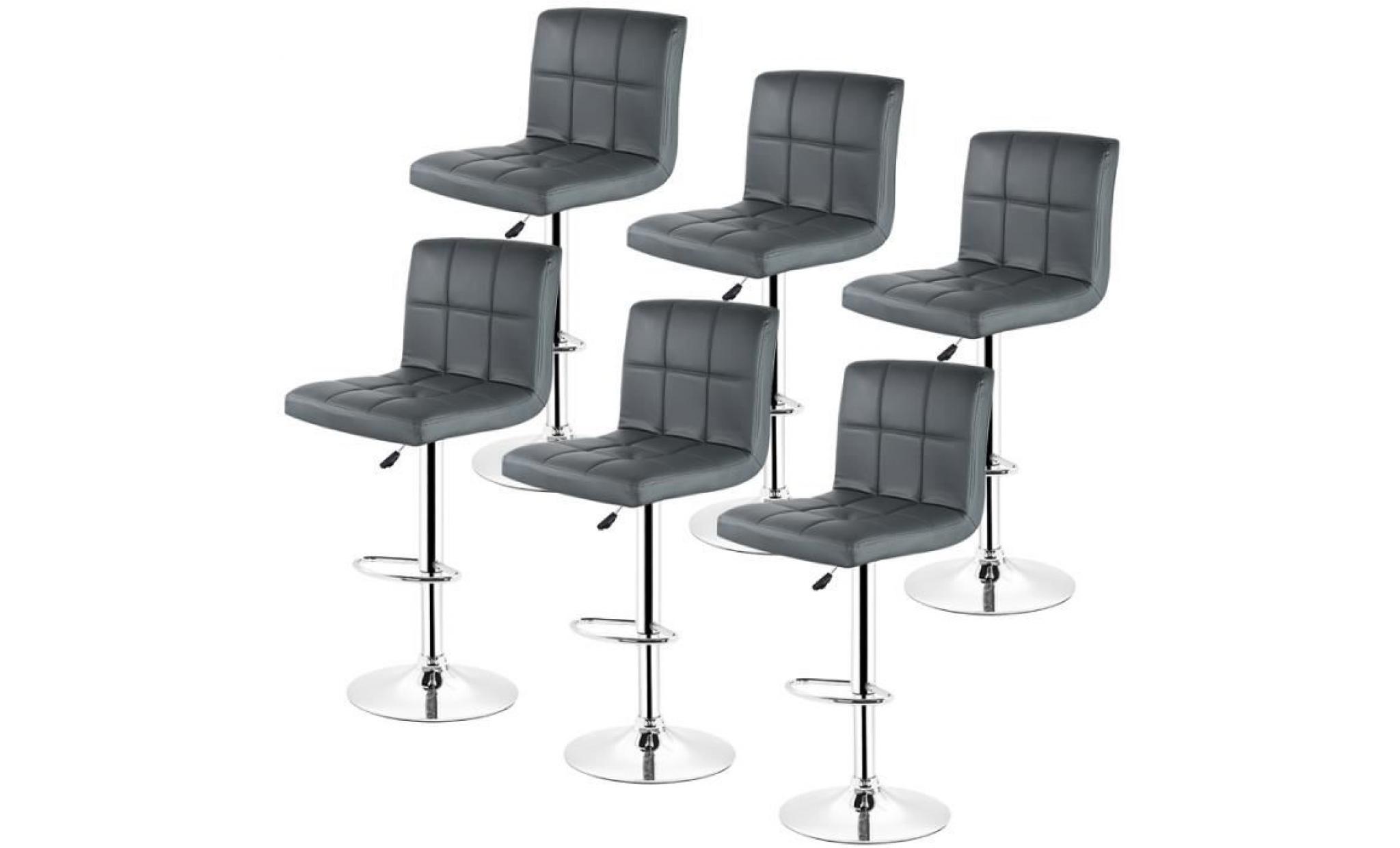 gris   chaise de salle a manger lot de 6 chaise reglable en hauteur 55 75cm