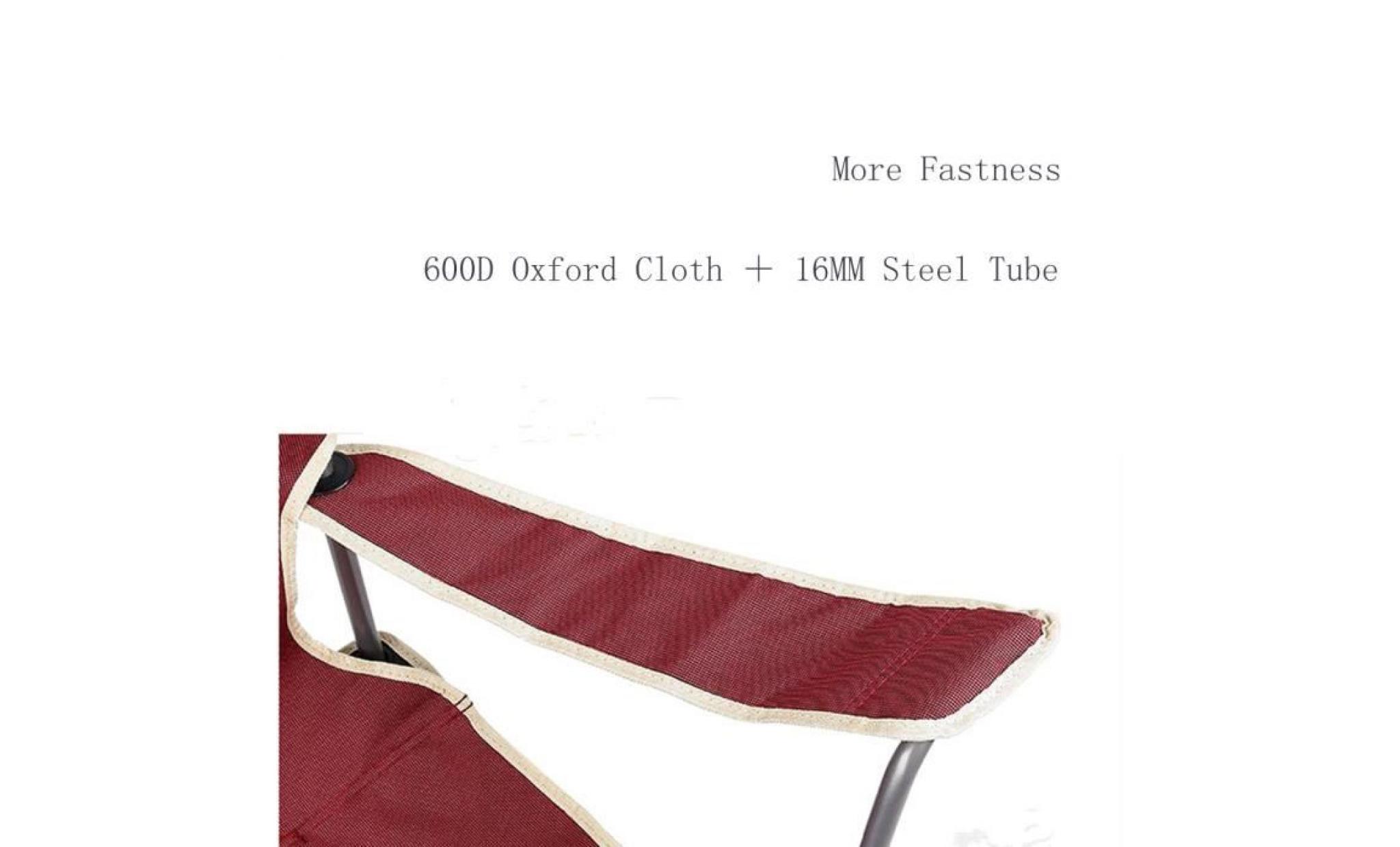 haut de gamme outdoor tissu oxford chaise pliante rouge en plein air 225 pas cher