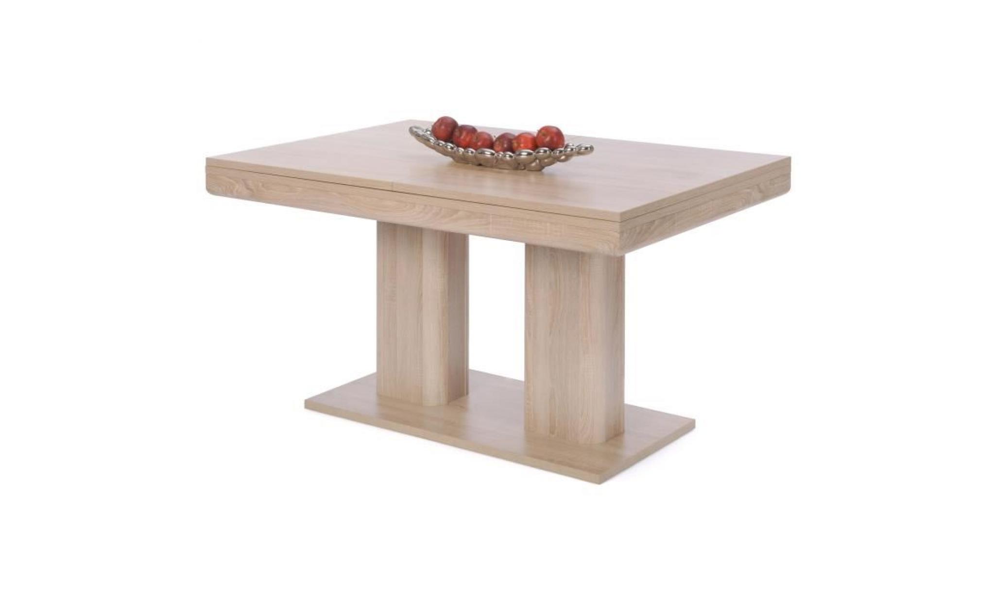 heidelberg table à manger extensible de 6 à 10 personnes classique décor chêne   l 140 220 x l 90 cm pas cher
