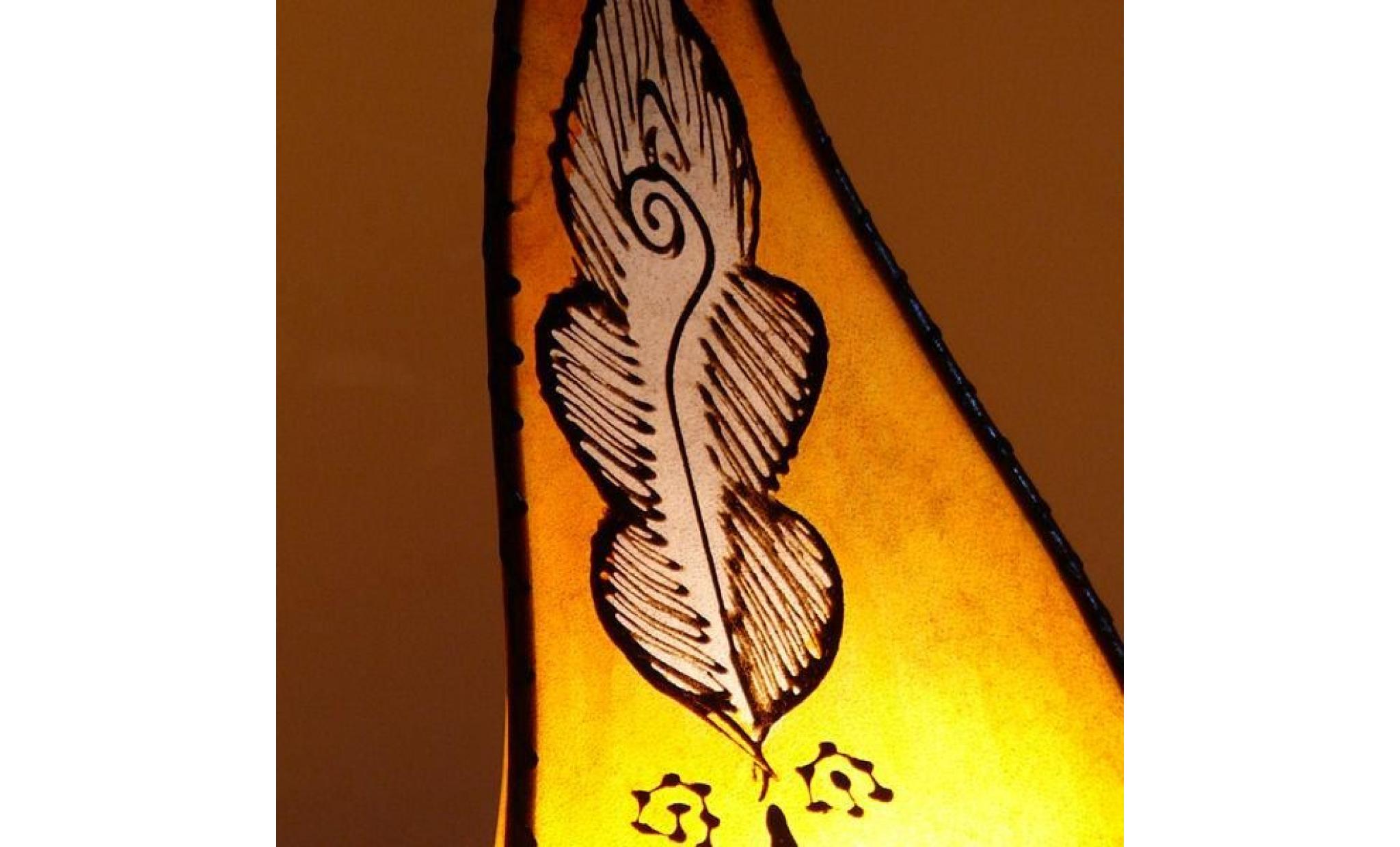 henna lampe étage cuir de 70 cm pas cher