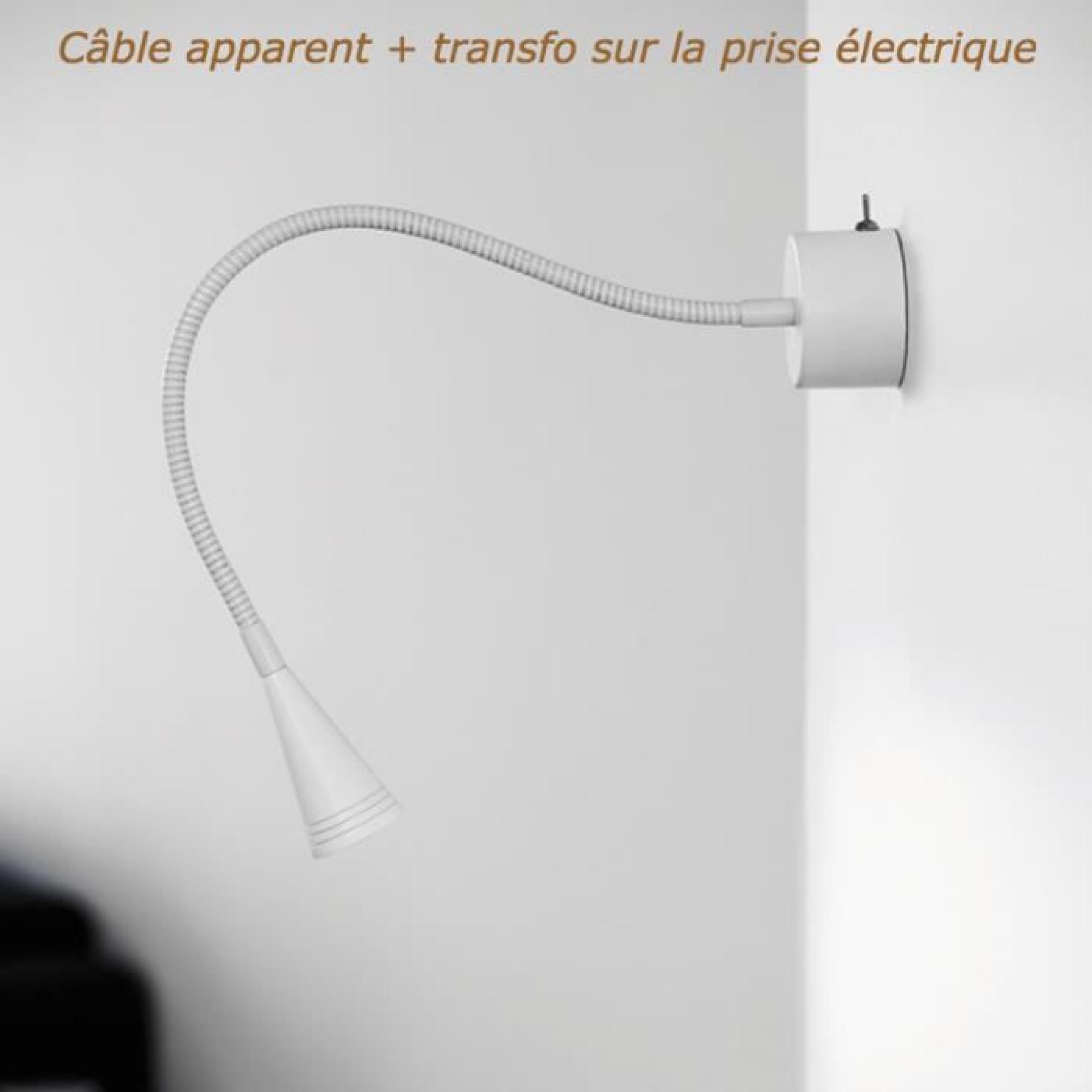 Herstal Lighting - Applique murale flexible Neptun LED - Interrupteur - Blanc