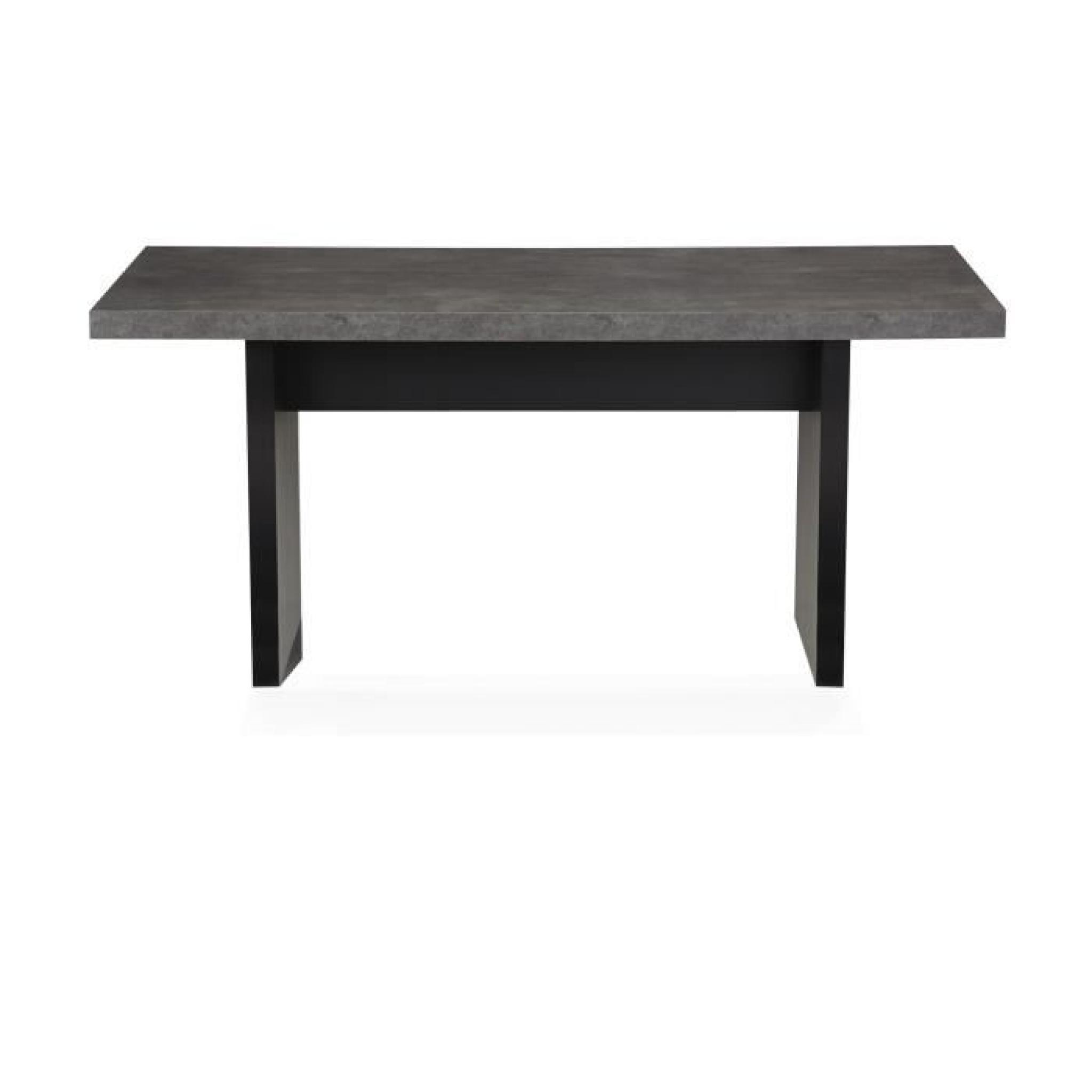 Hilo Table de repas rectangulaire imitation béton brut L160cm