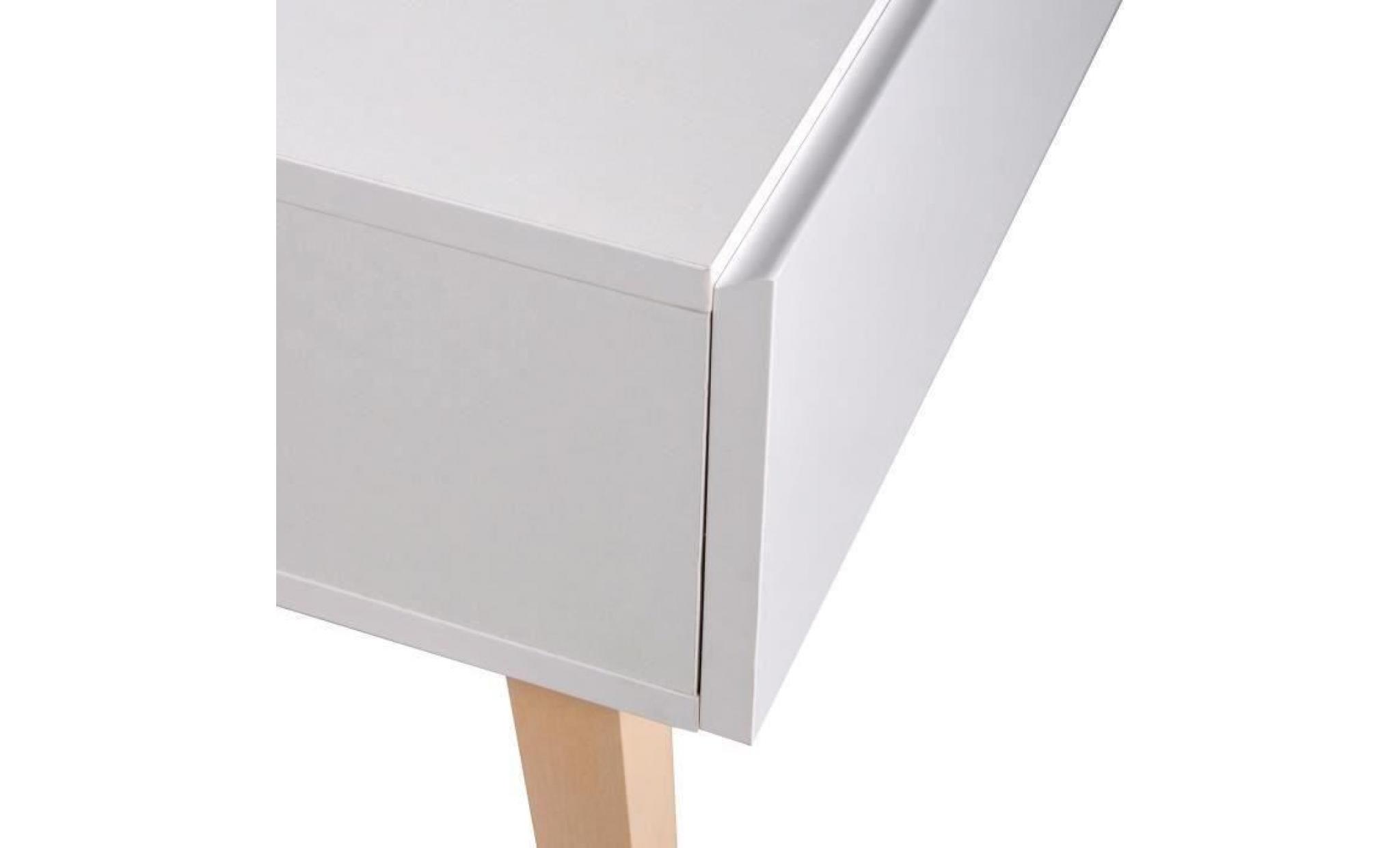 home table basse scandinave blanc satiné avec pieds bois tilleul massif   l 120 x l 60 cm pas cher