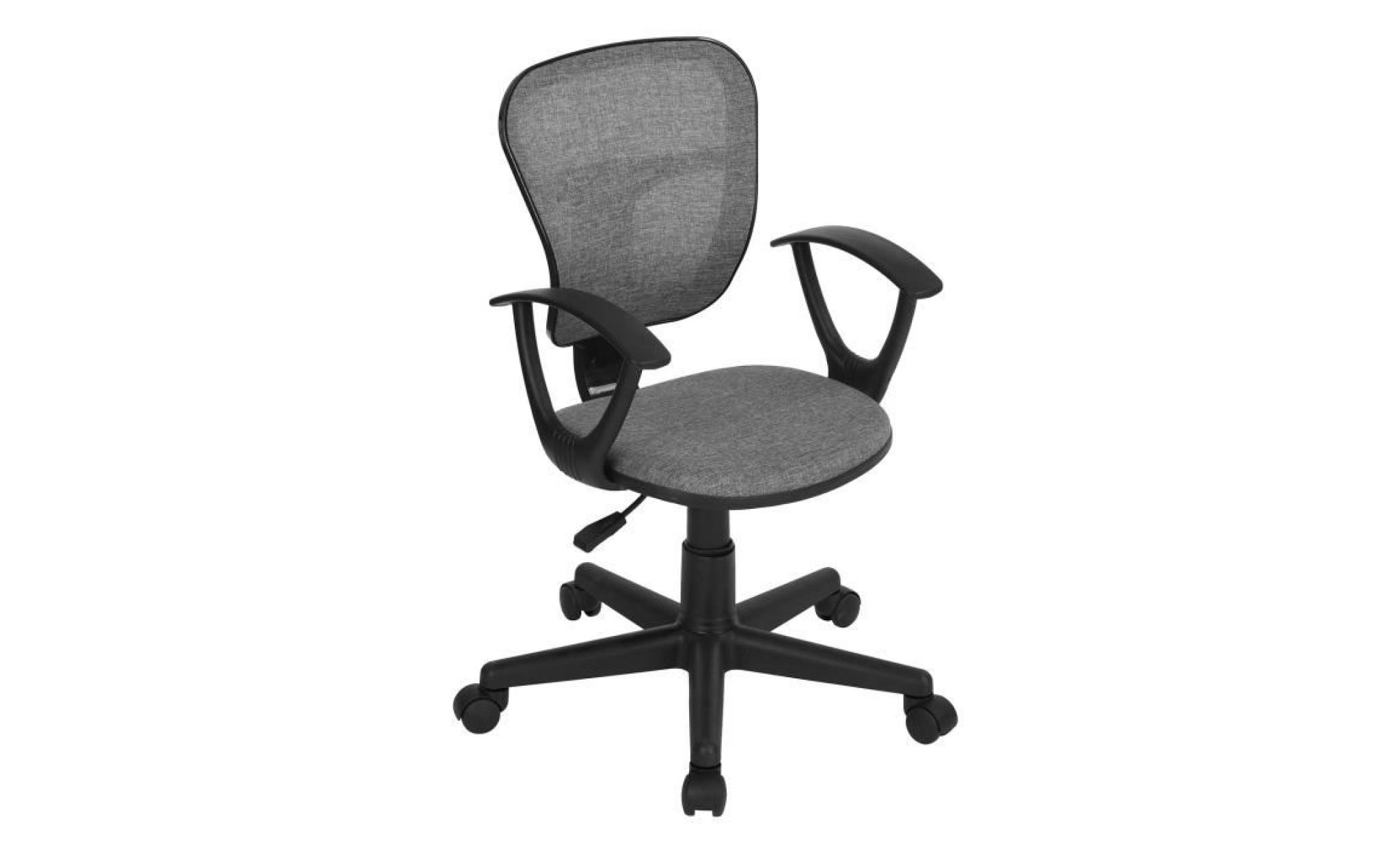 homy casa chaise de bureau avec accoudoir fauteuil de bureau hauteur réglable rotation 360 degrés, noir