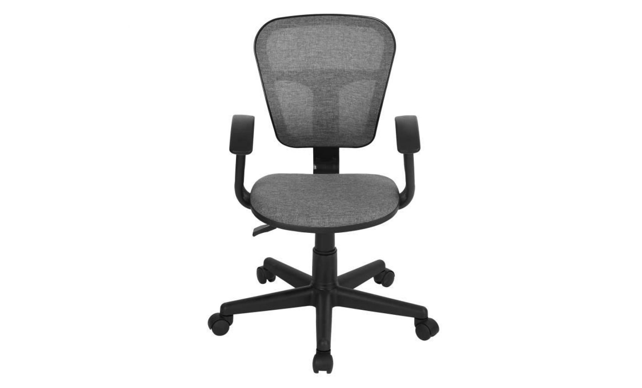 homy casa chaise de bureau avec accoudoir fauteuil de bureau hauteur réglable rotation 360 degrés, noir pas cher