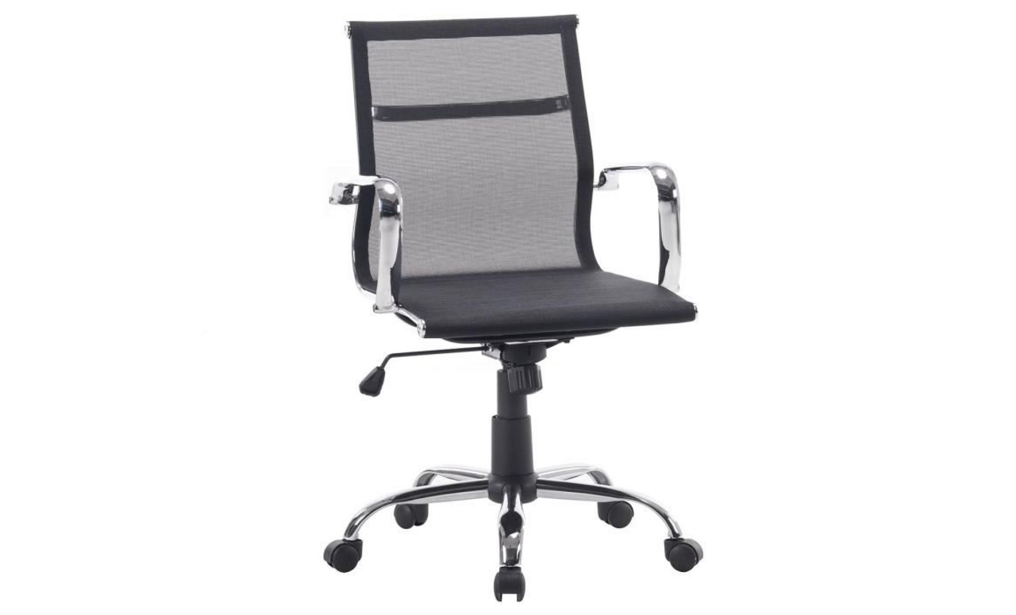 homy casa chaise de bureau avec dossier respirant et accoudoir en acier fauteuil de bureau hauteur réglable, noir