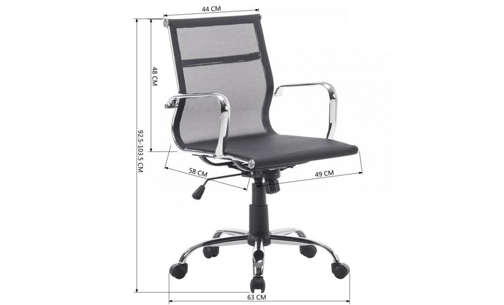 homy casa chaise de bureau avec dossier respirant et accoudoir en acier fauteuil de bureau hauteur réglable, noir pas cher