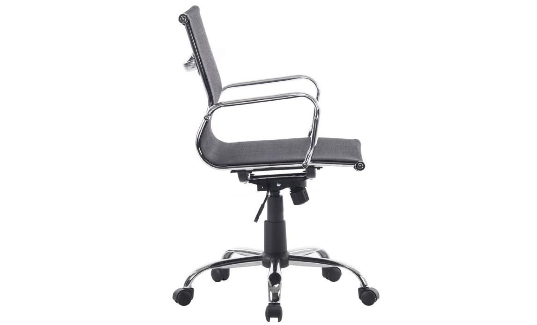 homy casa chaise de bureau avec dossier respirant et accoudoir en acier fauteuil de bureau hauteur réglable, noir pas cher