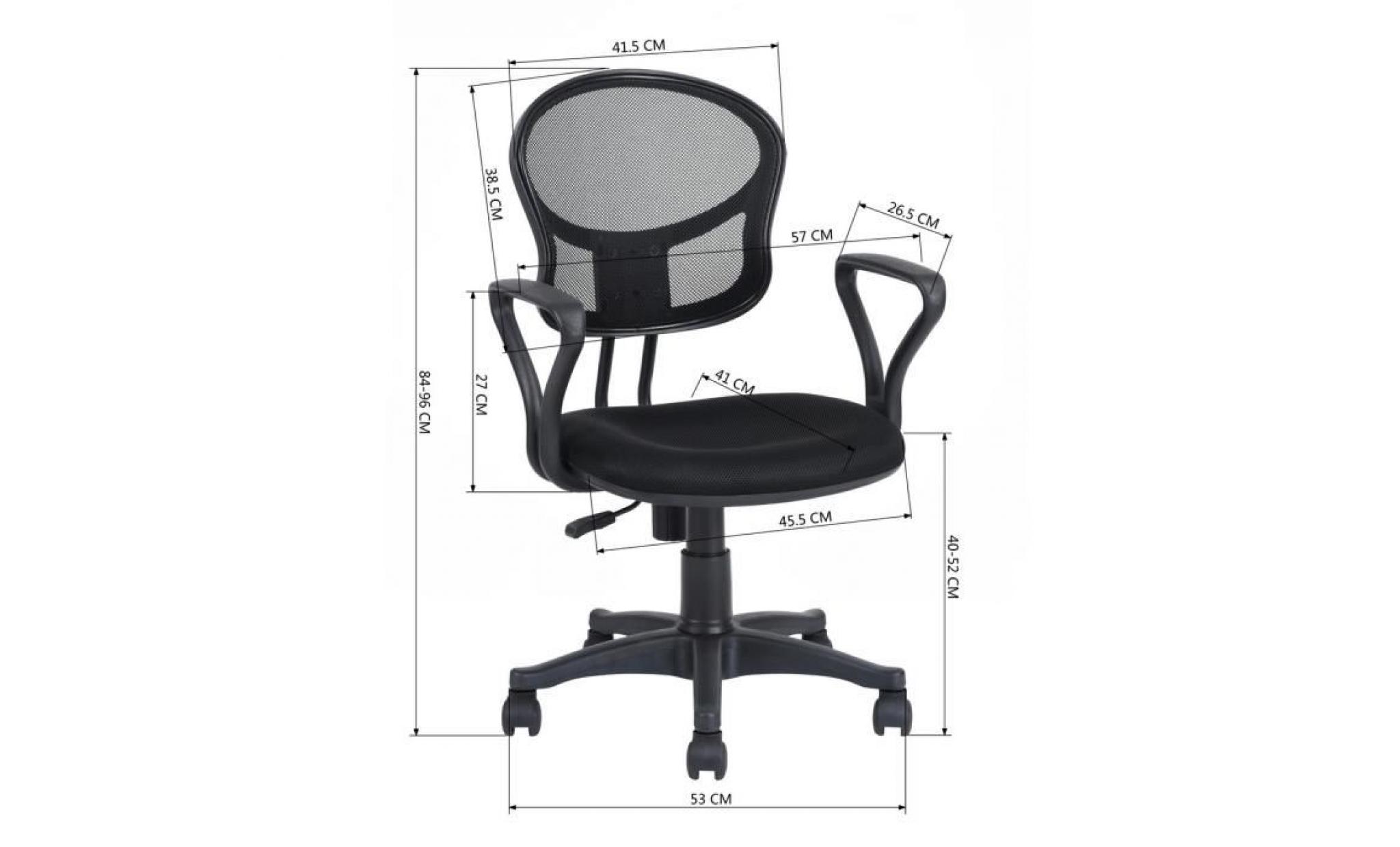 homy casa chaise de bureau fabric chaise bureau hauteur réglable,noir pas cher