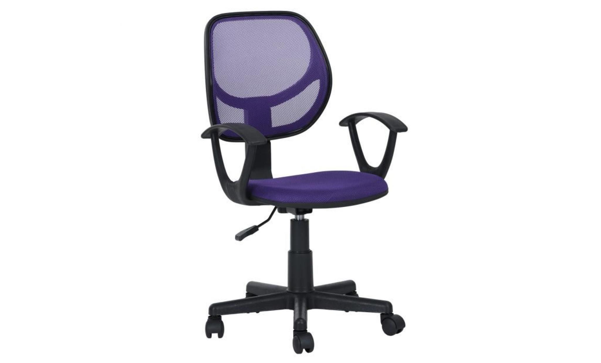 homy casa chaise de bureau fabric fauteuil de bureau violette hauteur réglable