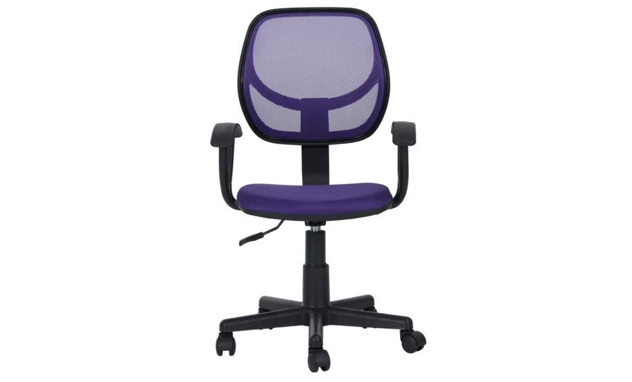homy casa chaise de bureau fabric fauteuil de bureau violette hauteur réglable pas cher