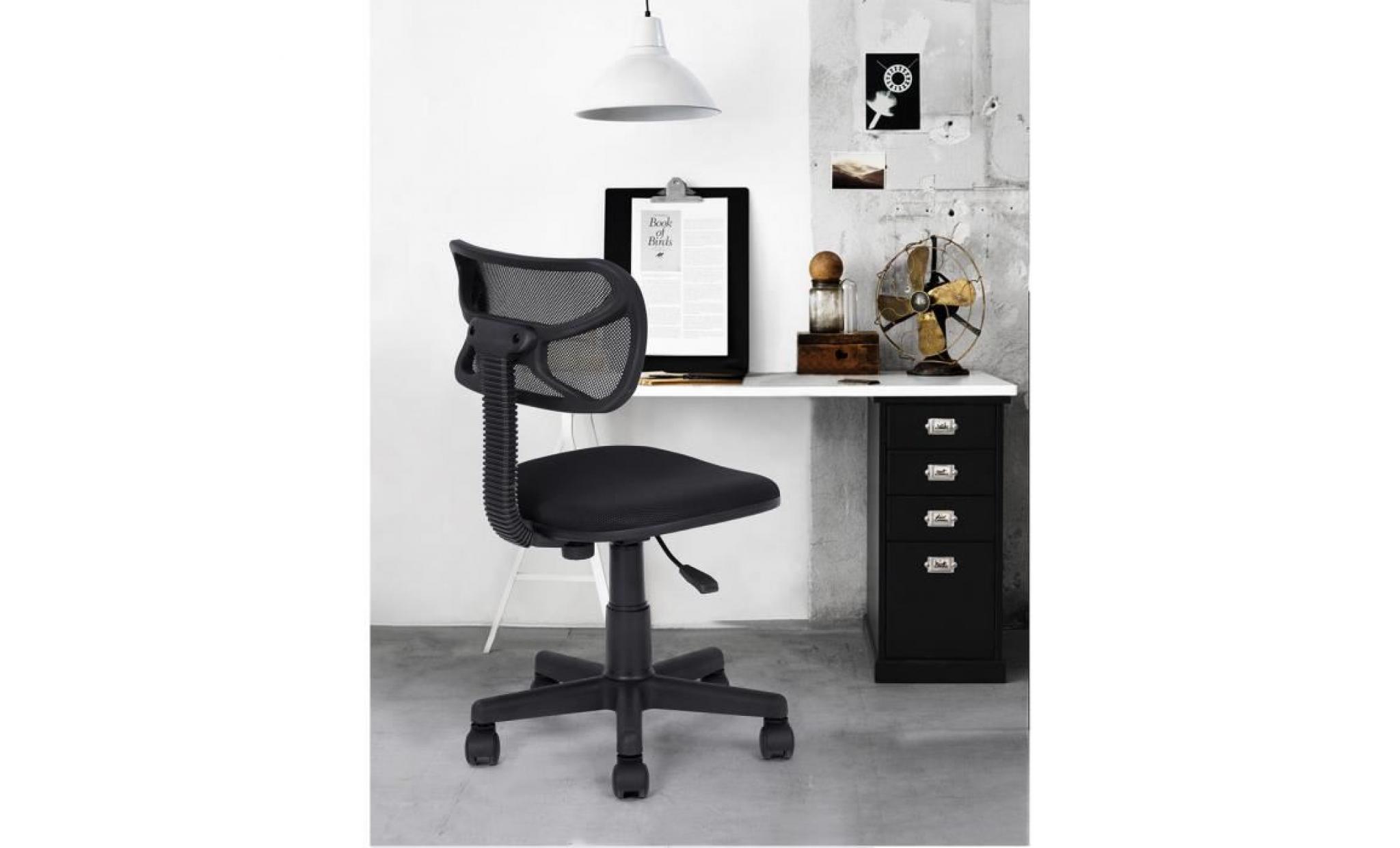 homy casa chaise de bureau fauteuil de bureau  hauteur réglable pivotante 360 degrés maillé et respirant ,noir pas cher