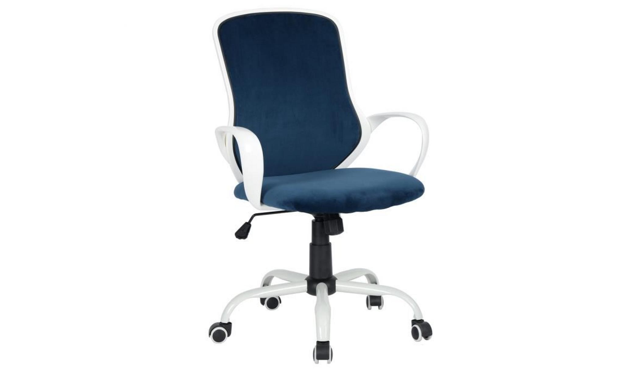 homy casa chaise de bureau fauteuil pivotante 360 degrés hauteur réglable siège fabric,bleue