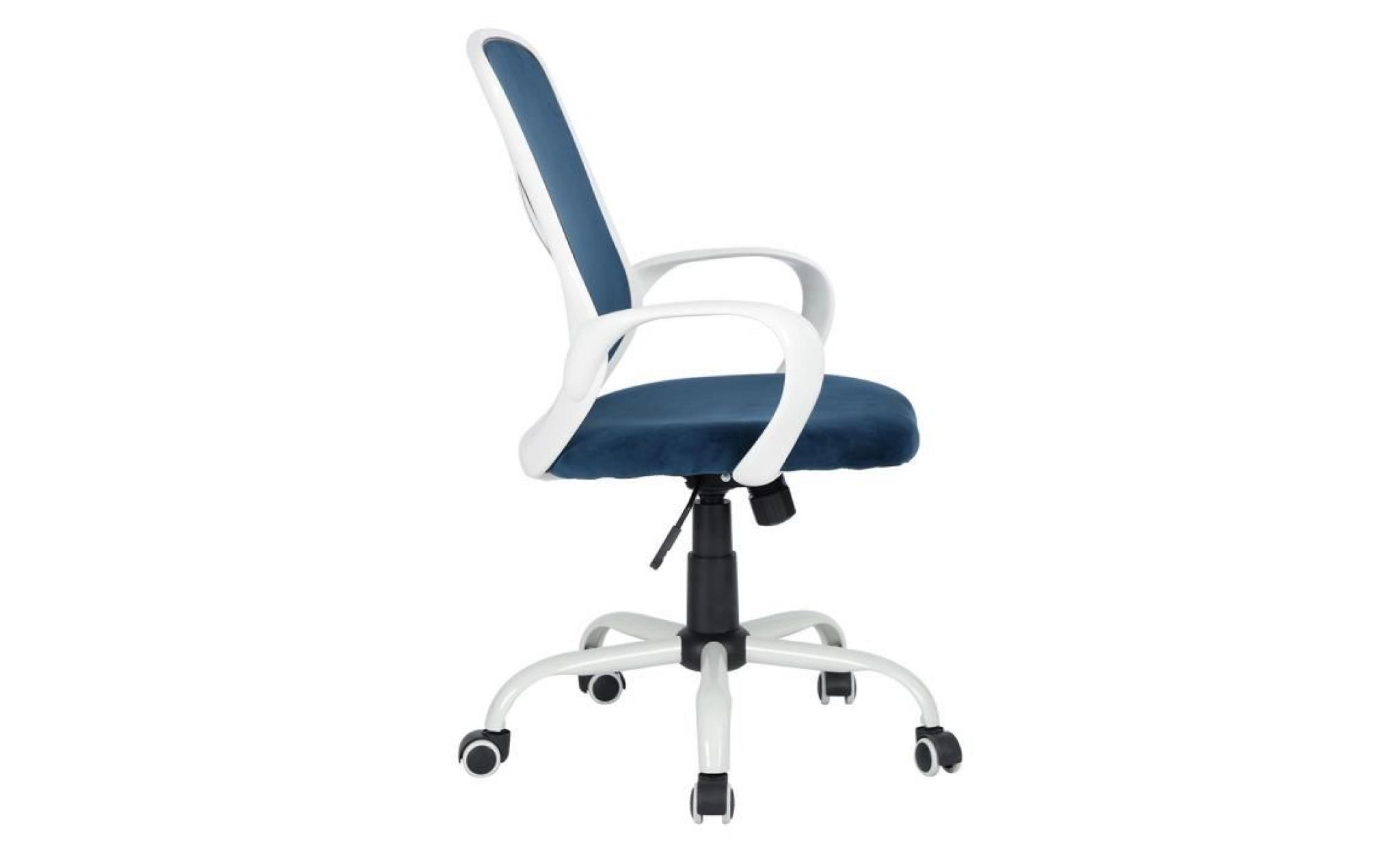 homy casa chaise de bureau fauteuil pivotante 360 degrés hauteur réglable siège fabric,bleue pas cher