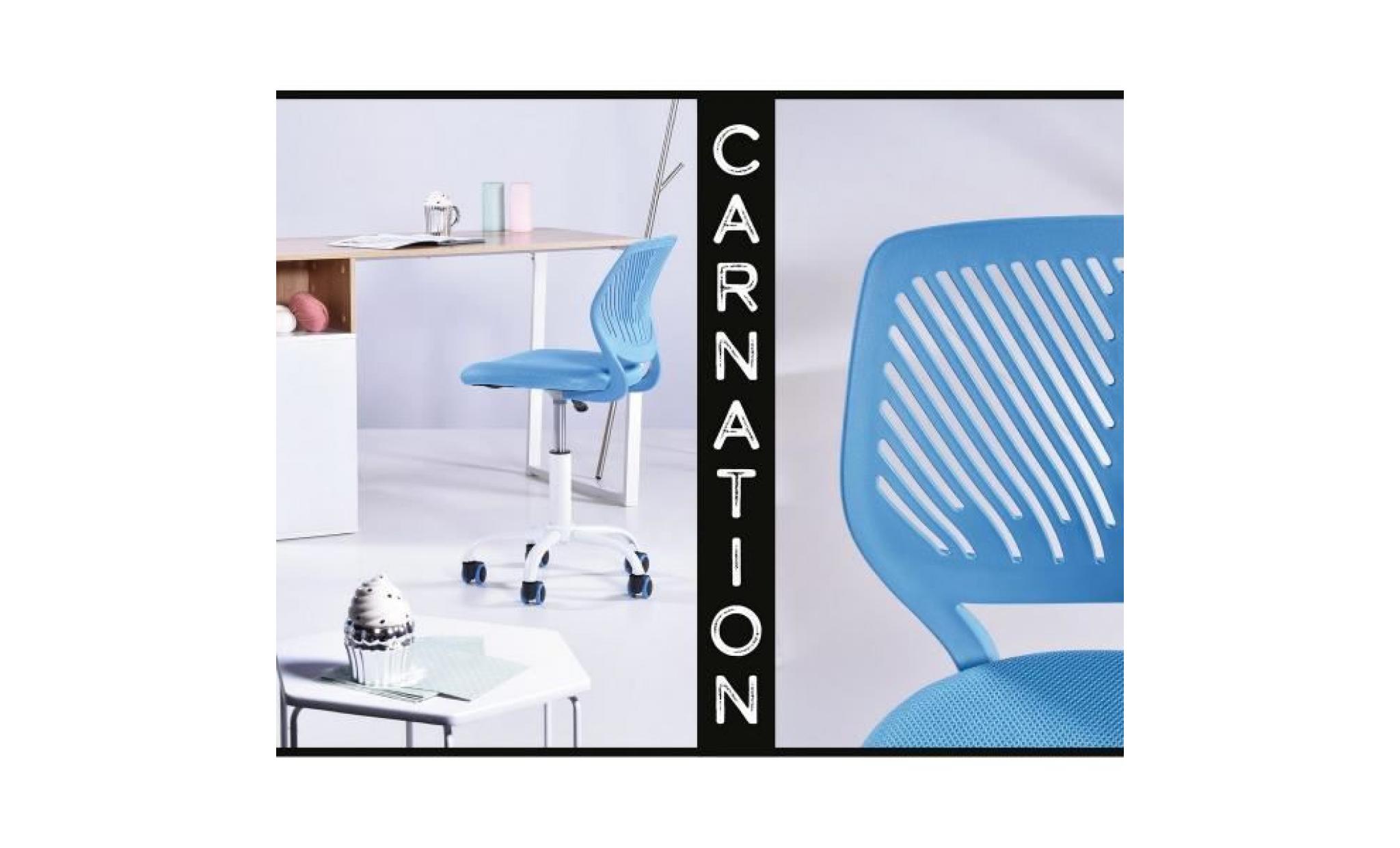 homy casa chaise et fauteuil de bureau  réglable roulant plastique maille métal pour les enfant etudiant bleu