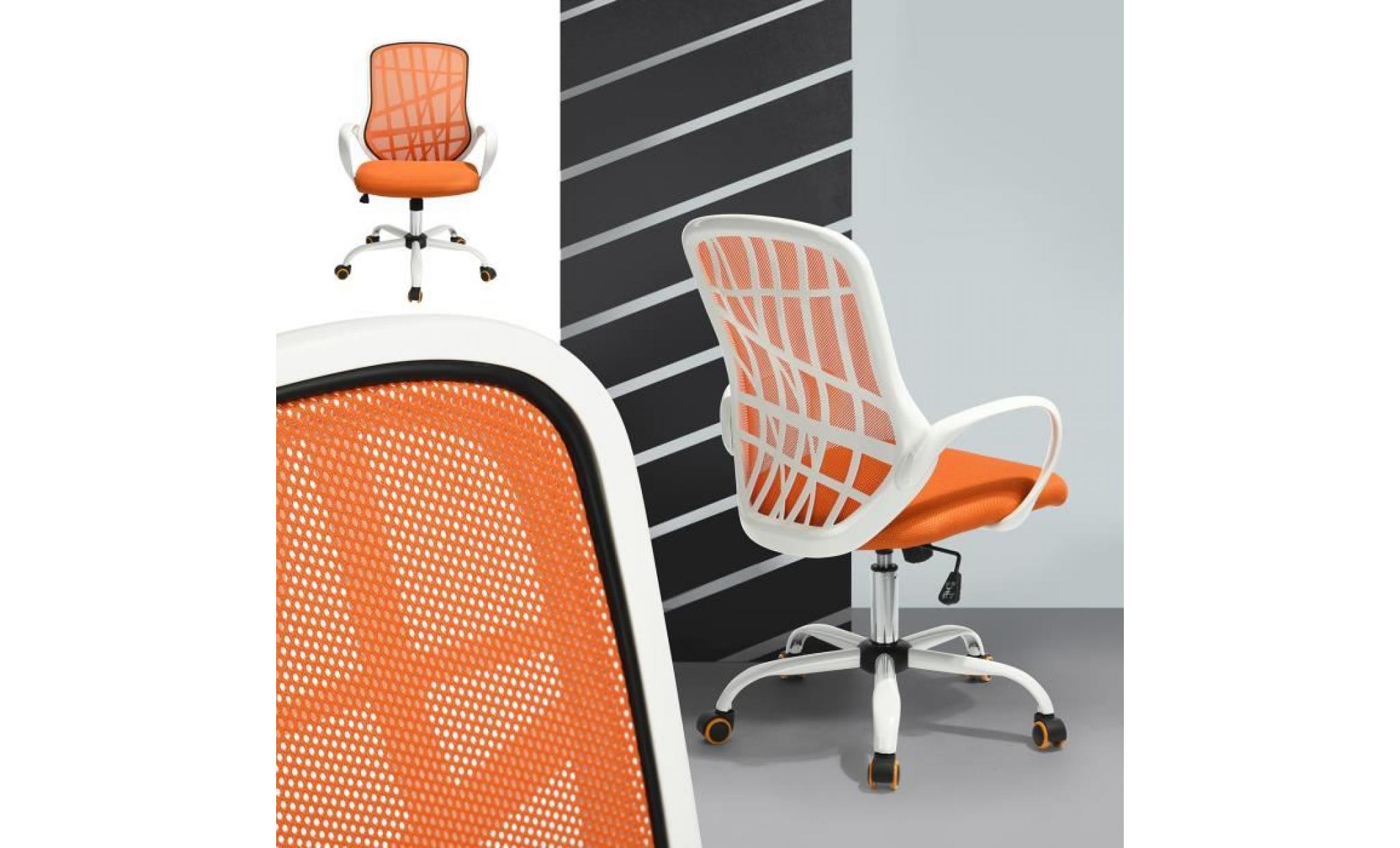 homy casa chiase de bureau en tissue fauteuil de bureau hauteur réglable,orange pas cher