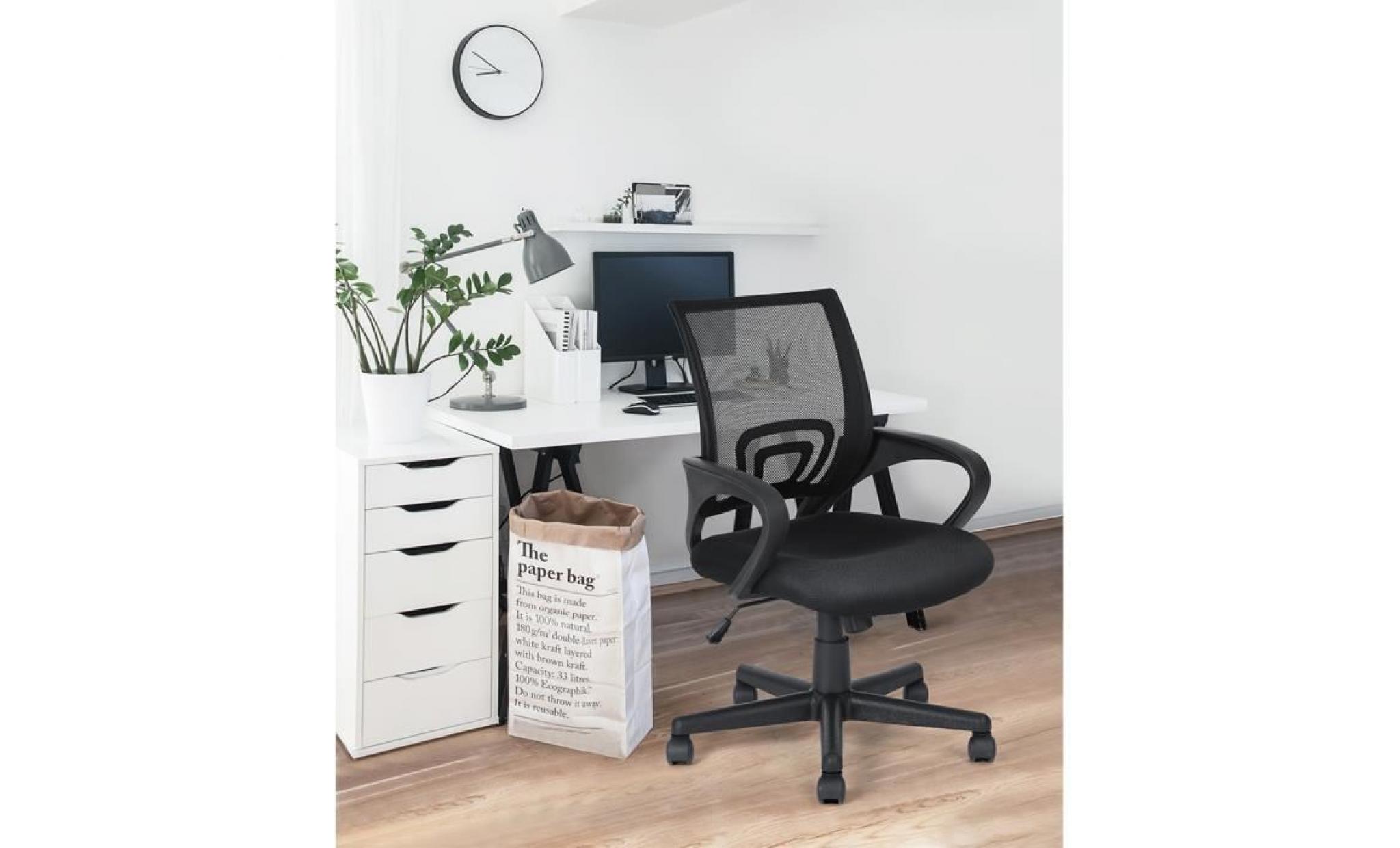 homy casa fauteuil  chaise de bureau pivotante 360 degrés hauteur réglable siège fabric,violette pas cher
