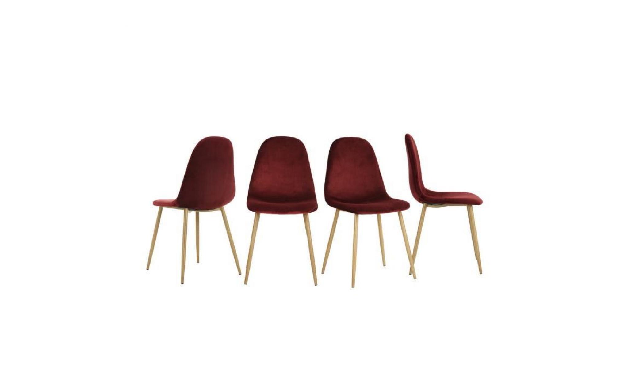 homy casa lot de 4 chaises de salle à manger en velours chaises scandinave pieds en métal,aqua