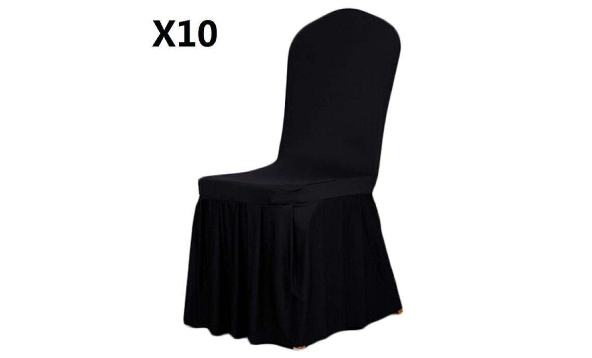 housse de chaise plissé jupe Élasticité noir