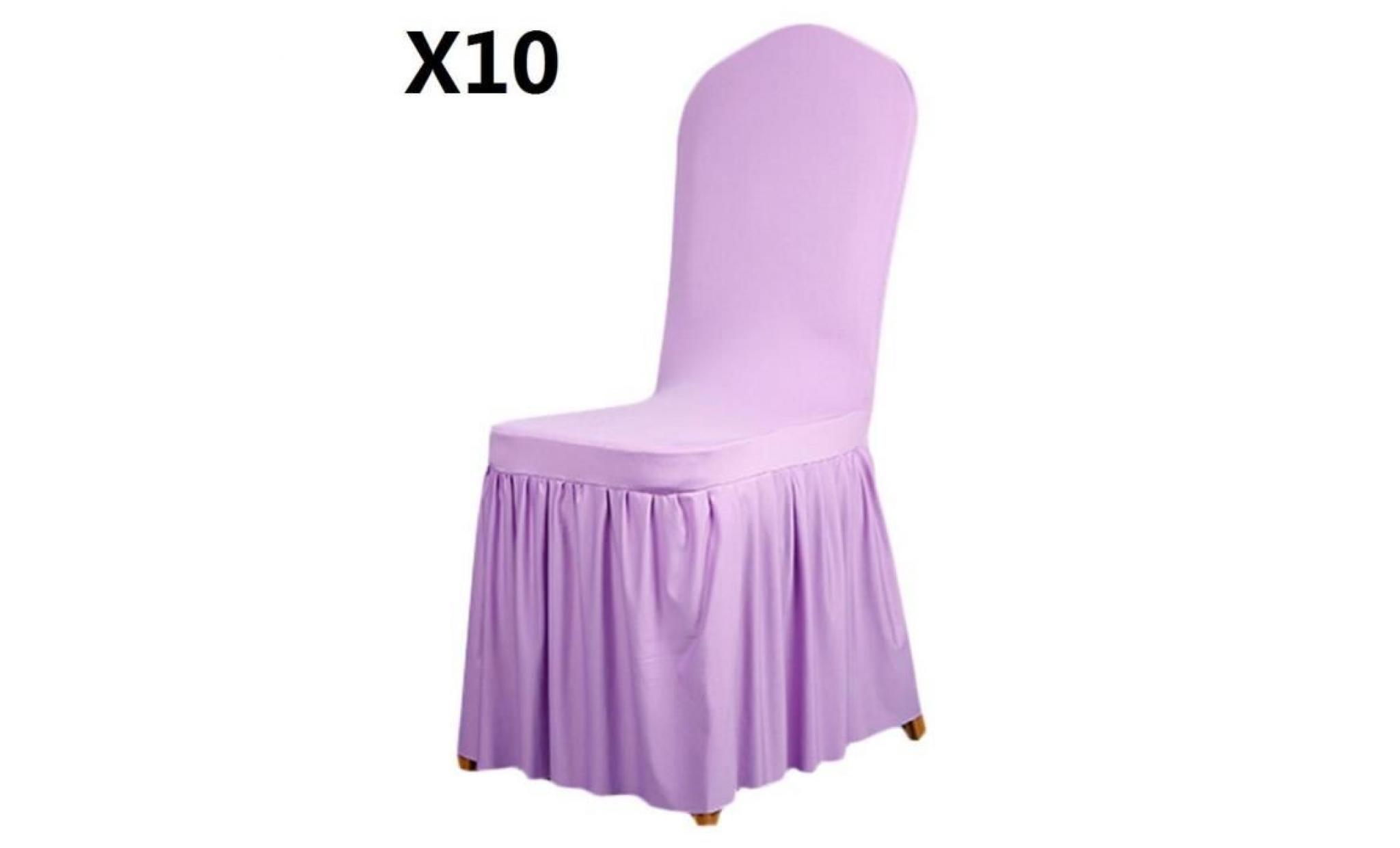 housse de chaise plissé jupe Élasticité violet
