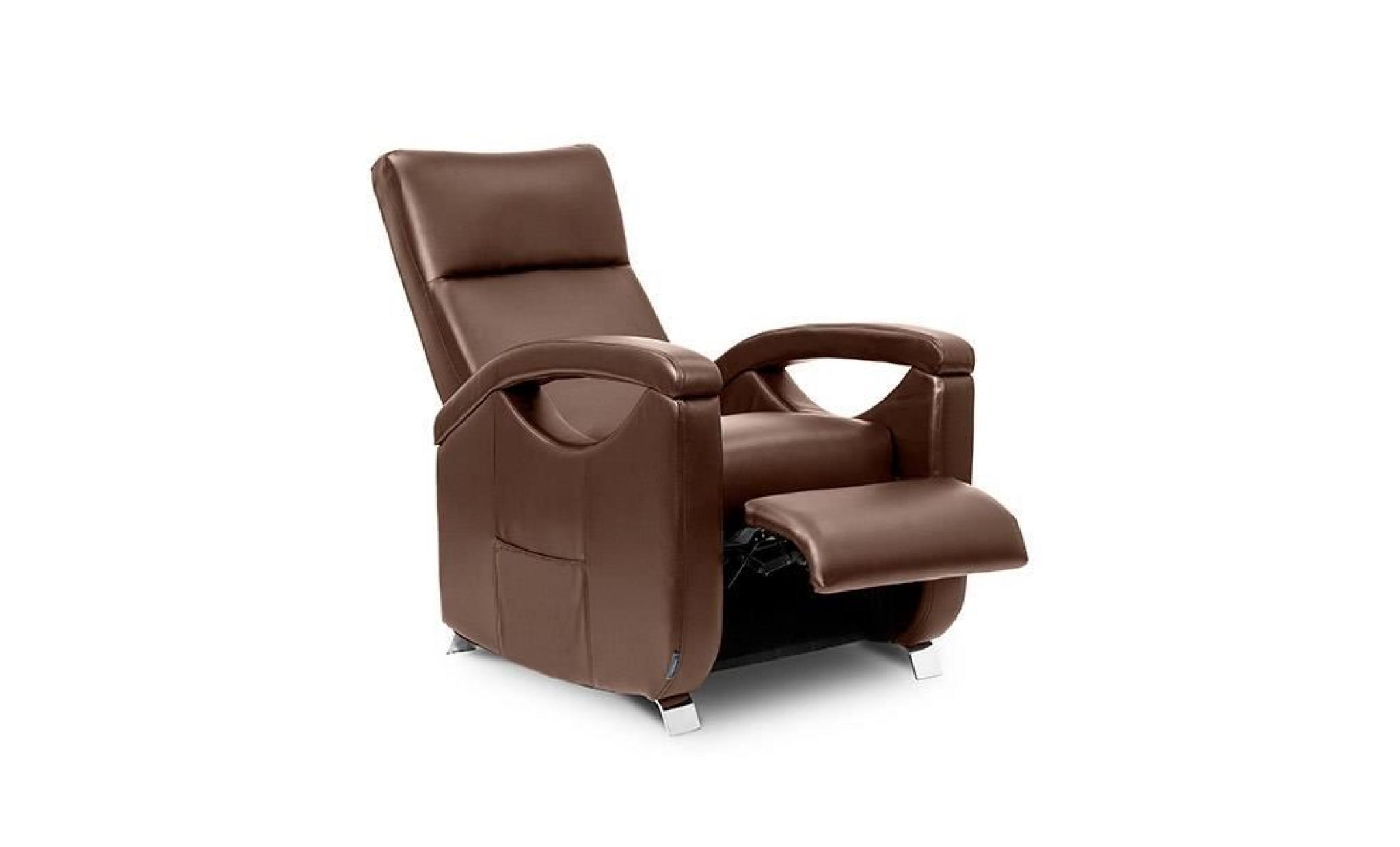ht fauteuil massant vibrant chauffant 3 positions repose pied shiatsu luxury relax marron push back hightechnology®