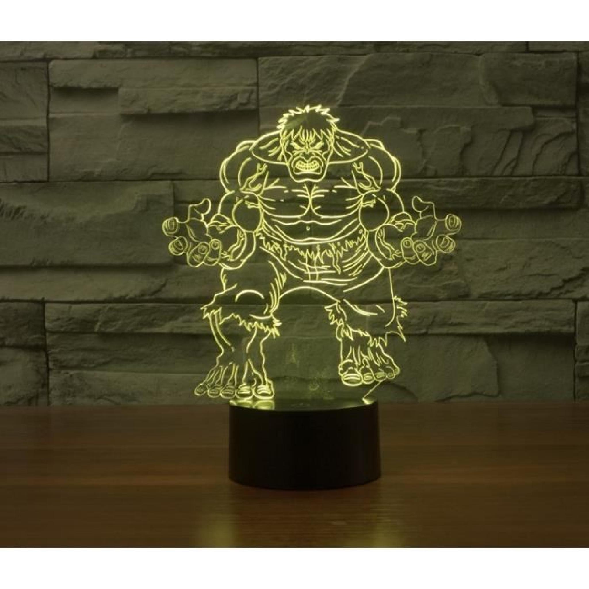 Hulk stéréoscopique visuelle lampe de lumière 3D pas cher