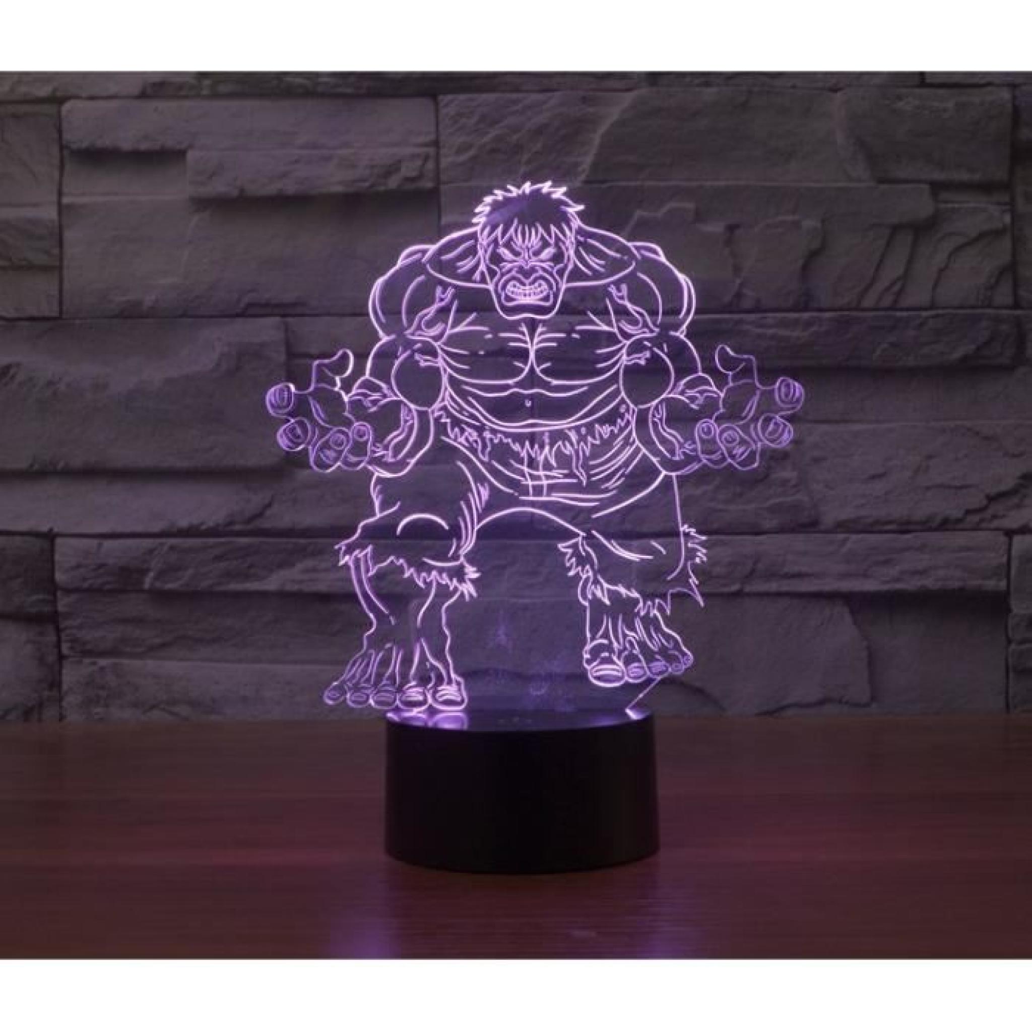 Hulk stéréoscopique visuelle lampe de lumière 3D pas cher