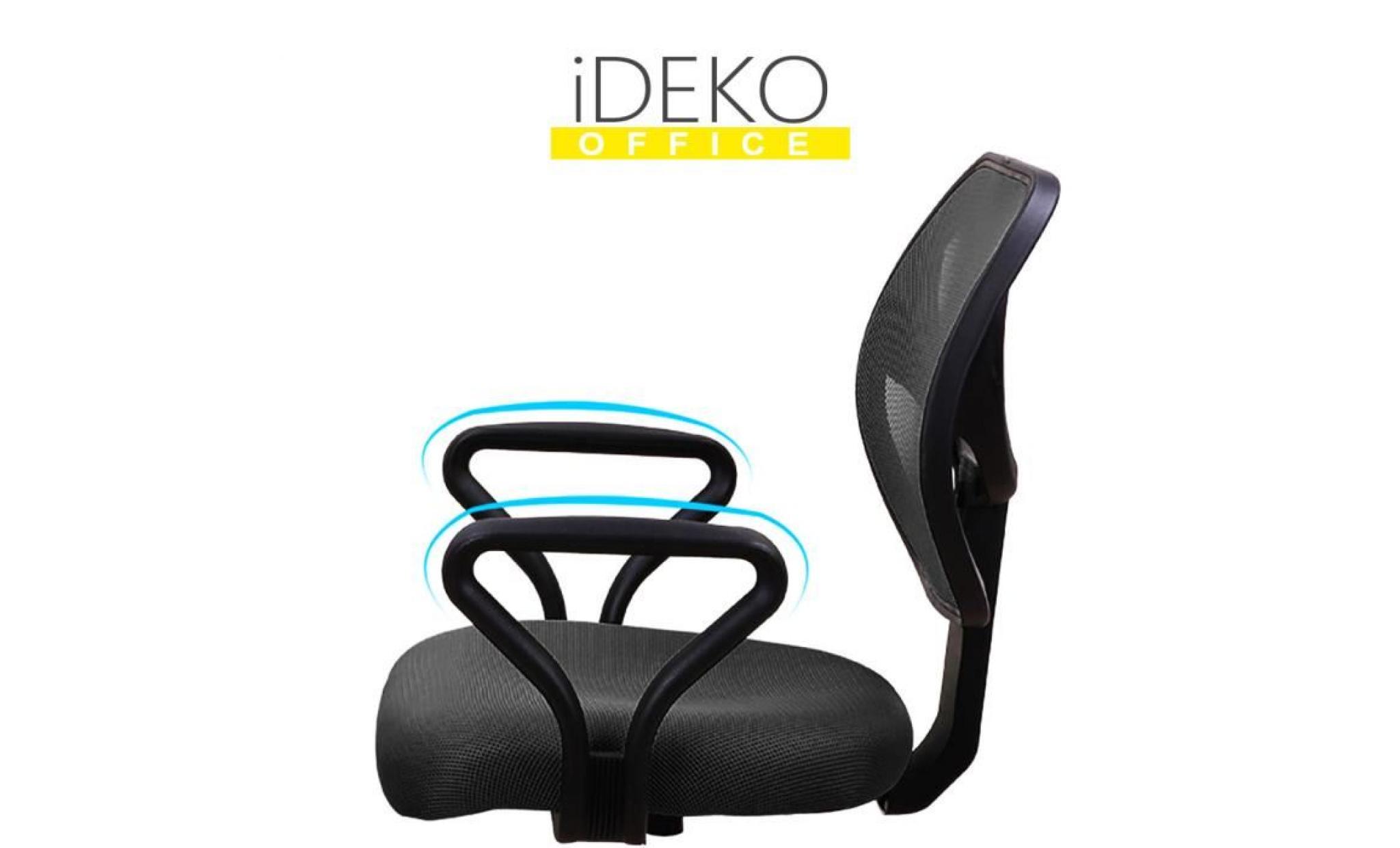 ideko® fauteuil de bureau chaise de bureau à 5 pieds rotation à 360 degré noir pas cher