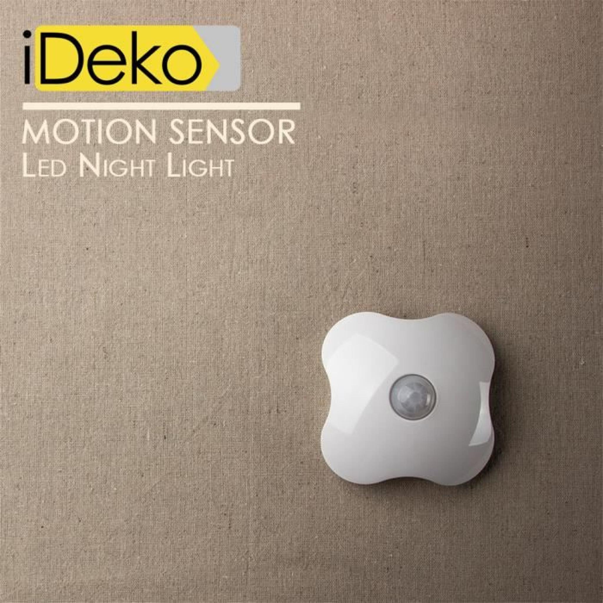 iDeko® Personnalisé Lampe LED pour la nuit capteur de mouvement-Trèfle Blanc pas cher