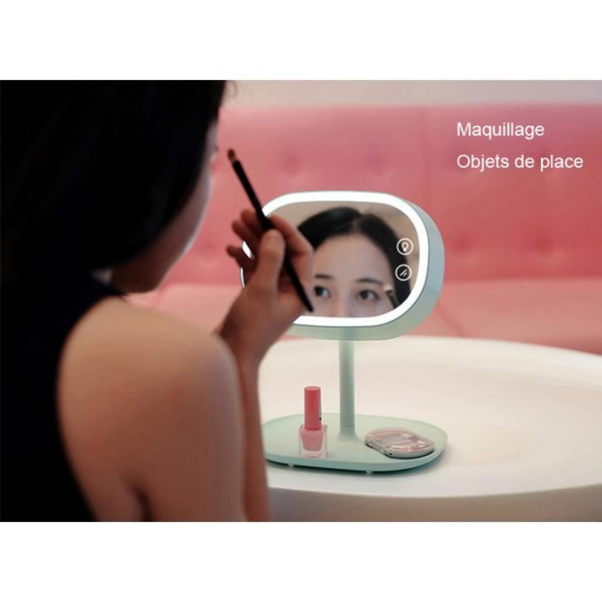 iFunMore smart touch control maquillage miroir table lampe bureau miroir lumineux stockage inclus Vert pas cher