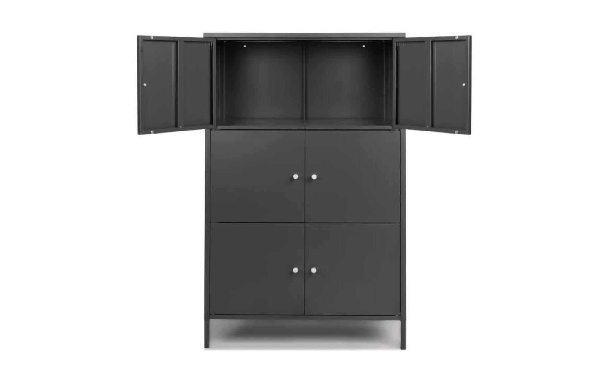 ikayaa 6 portes armoire de rangement en métal moderne armoires de rangement locker chambre salle de bains meubles pas cher