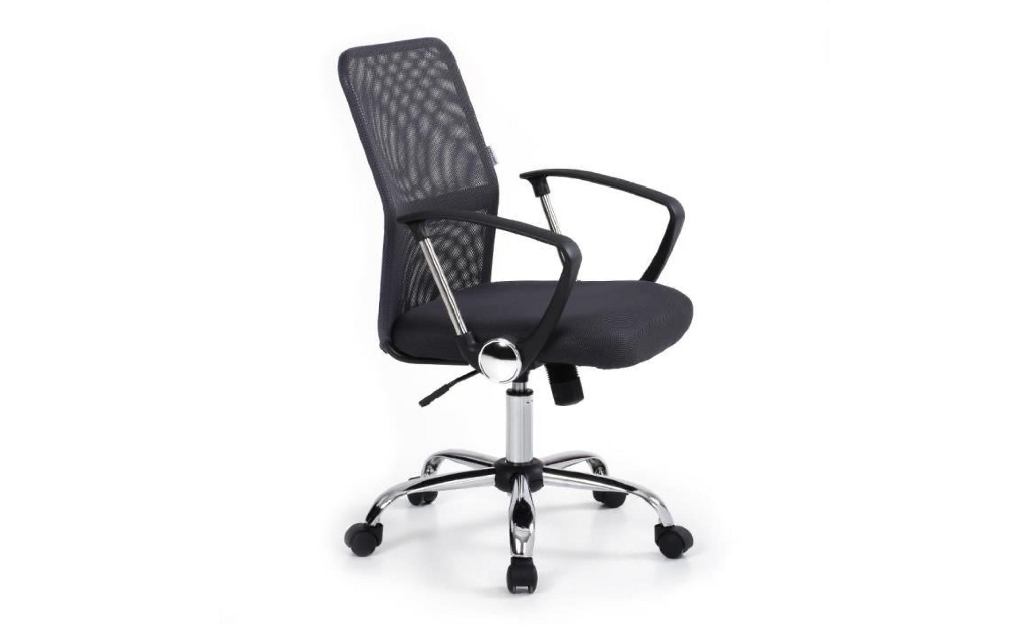 ikayaa fauteuil chaise de bureau pivotant avec dossier ergonomique noir pratique hauteur ajustable durable