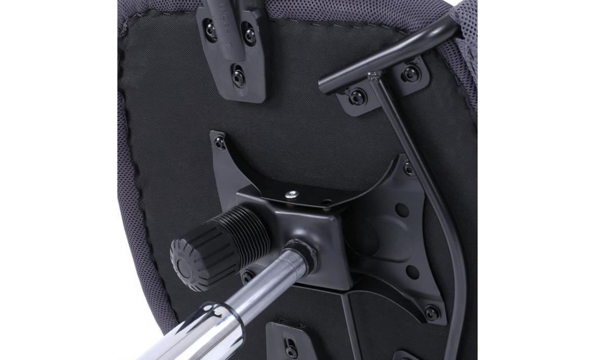 ikayaa fauteuil chaise de bureau pivotant avec dossier ergonomique noir pratique hauteur ajustable durable pas cher